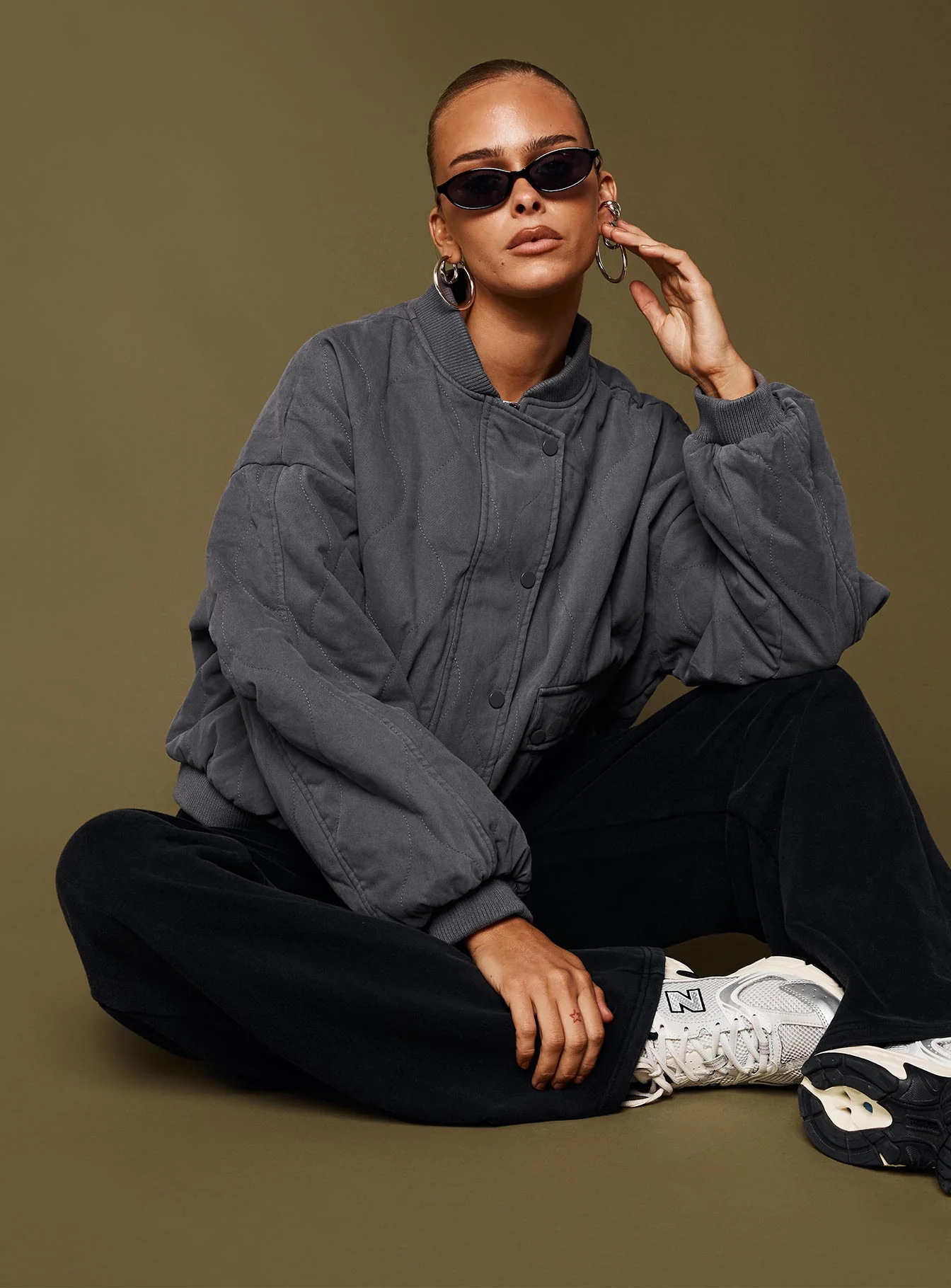 Stick Season Quilted Jacket Grey - Image 8