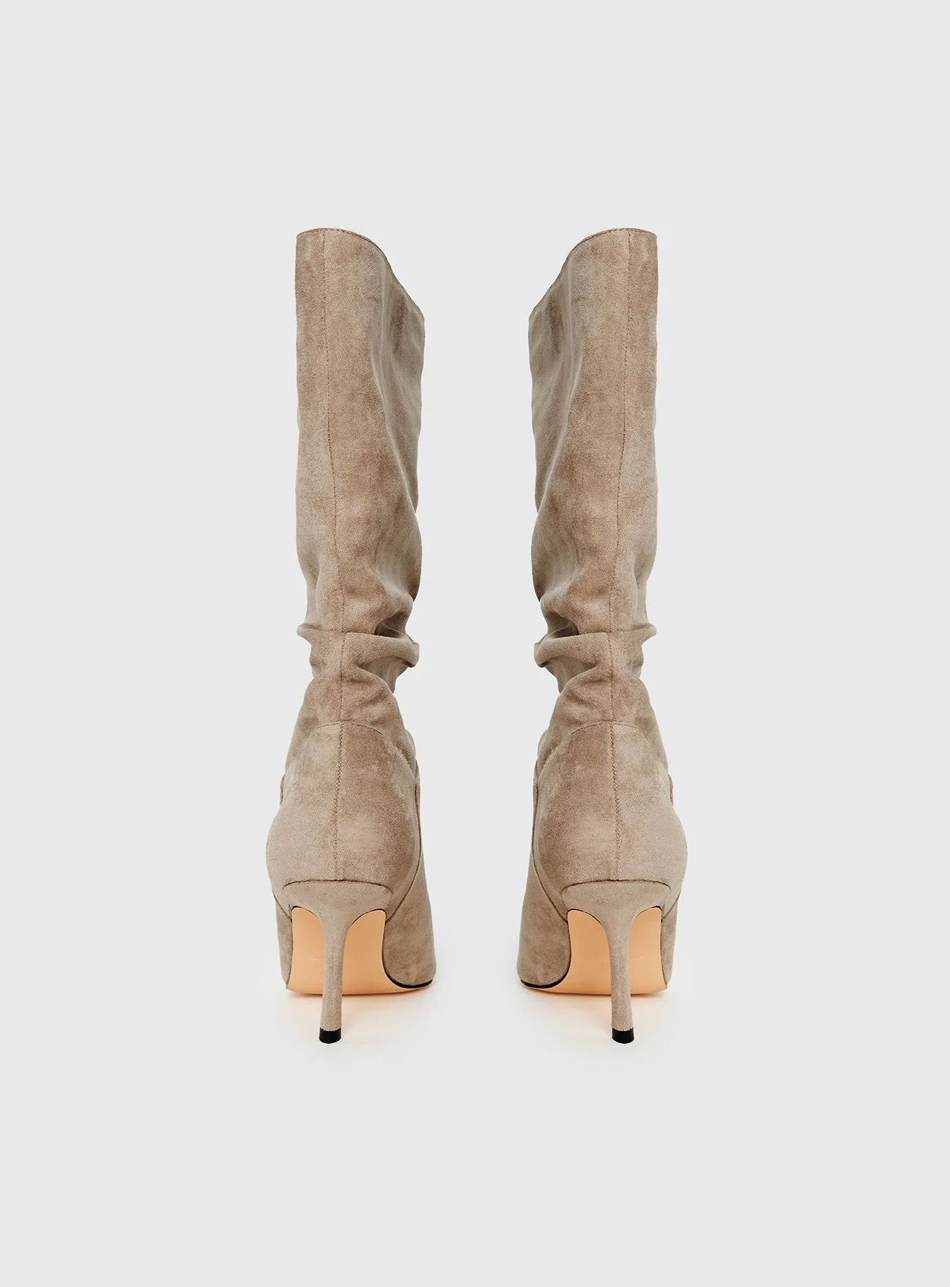 Such A Charmer Faux Suede Scrunch Boot Taupe - Image 4