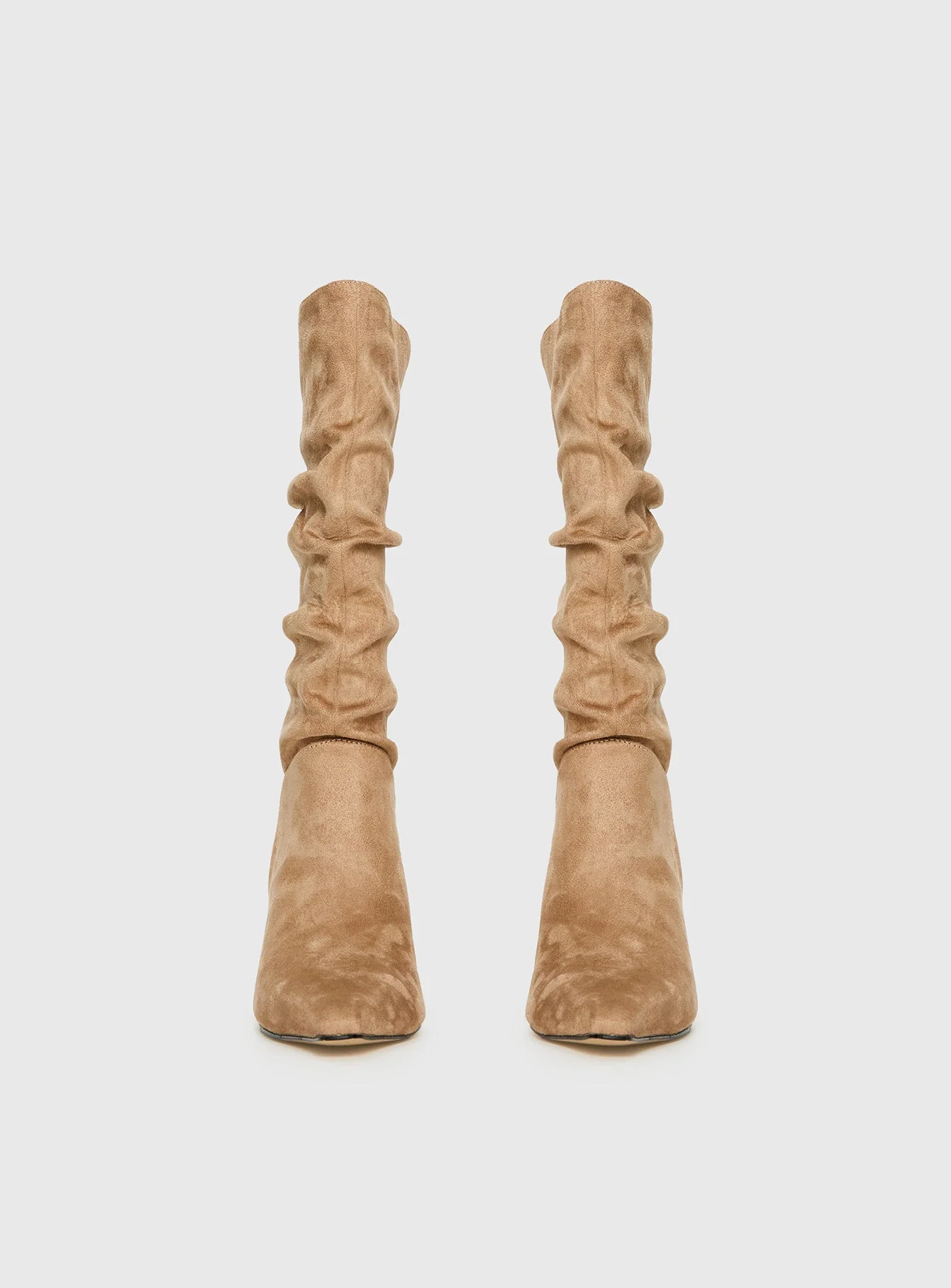 Such A Charmer Faux Suede Scrunch Boot Tan - Image 3