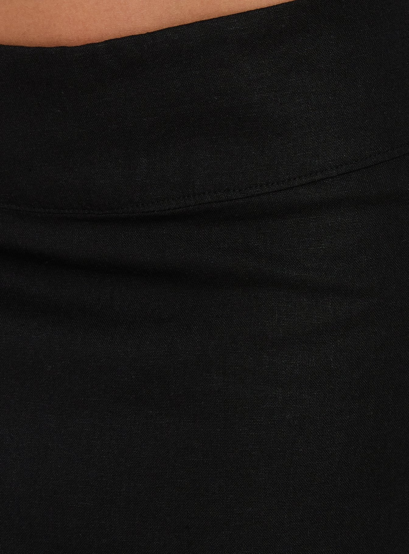 Such Delight Linen Midi Skirt Black - Image 6