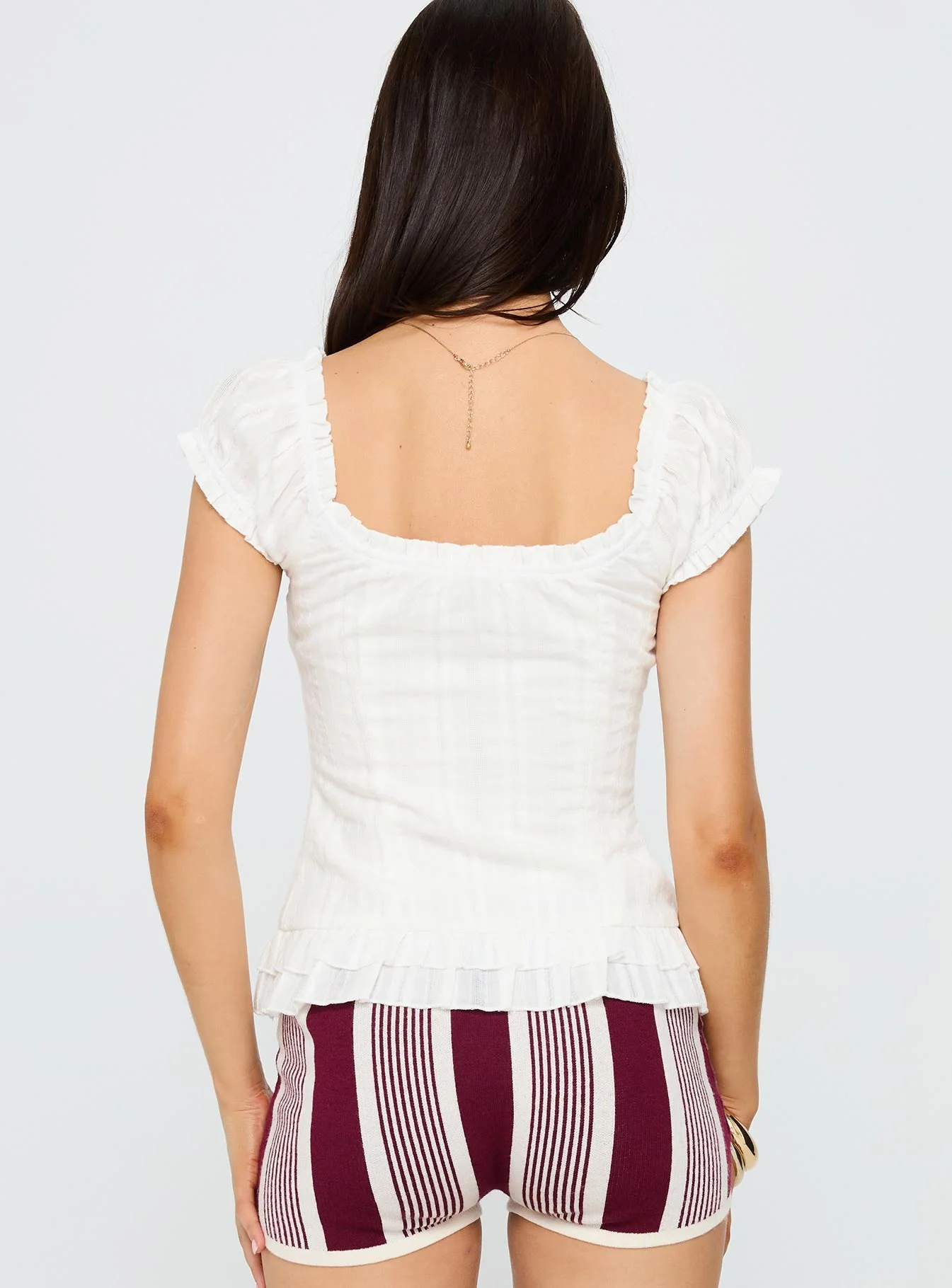 Suiter Frill Detail Top White - Image 5