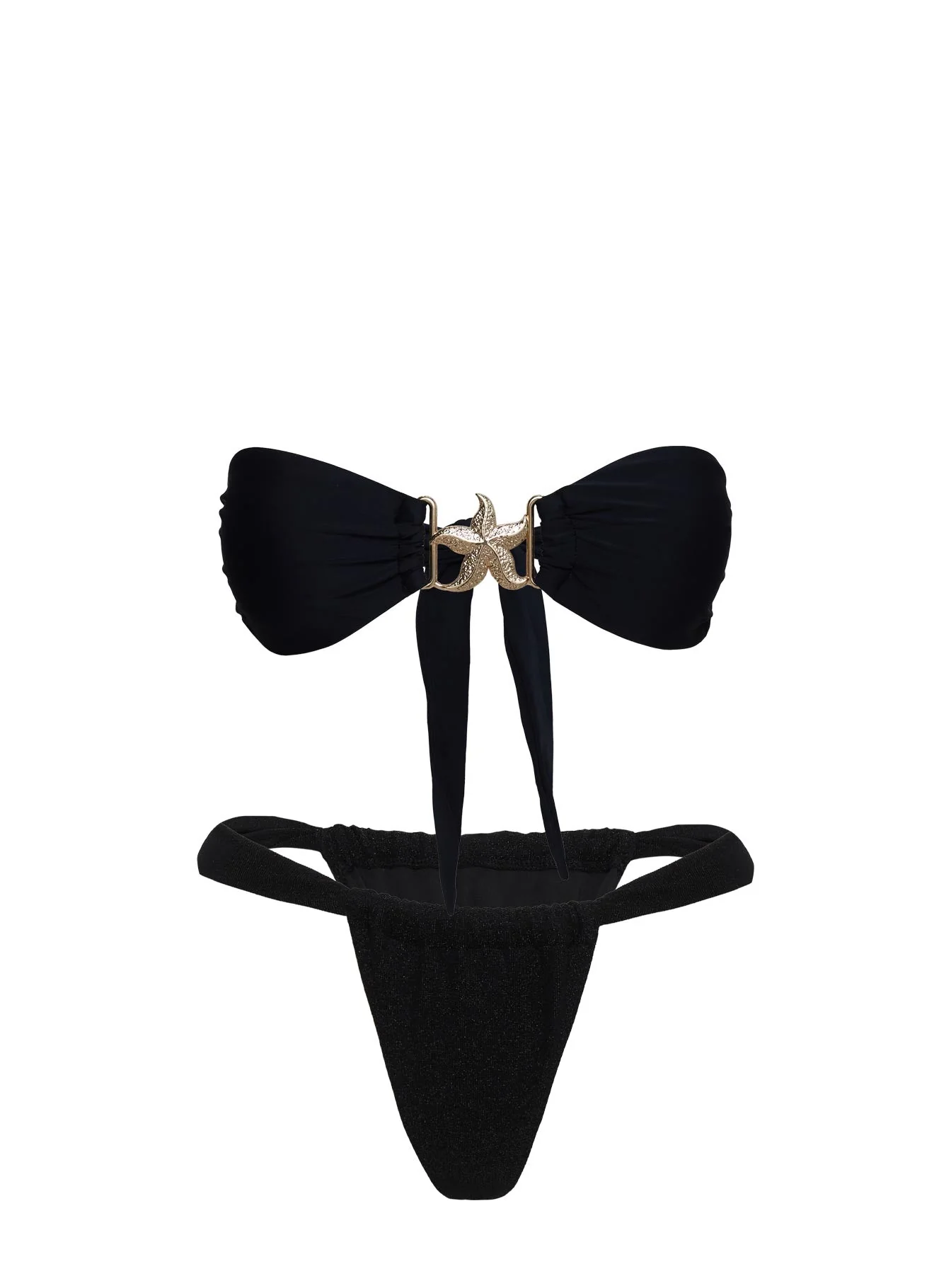 Summer Season Ruched Side Bikini Bottoms Black - Image 5
