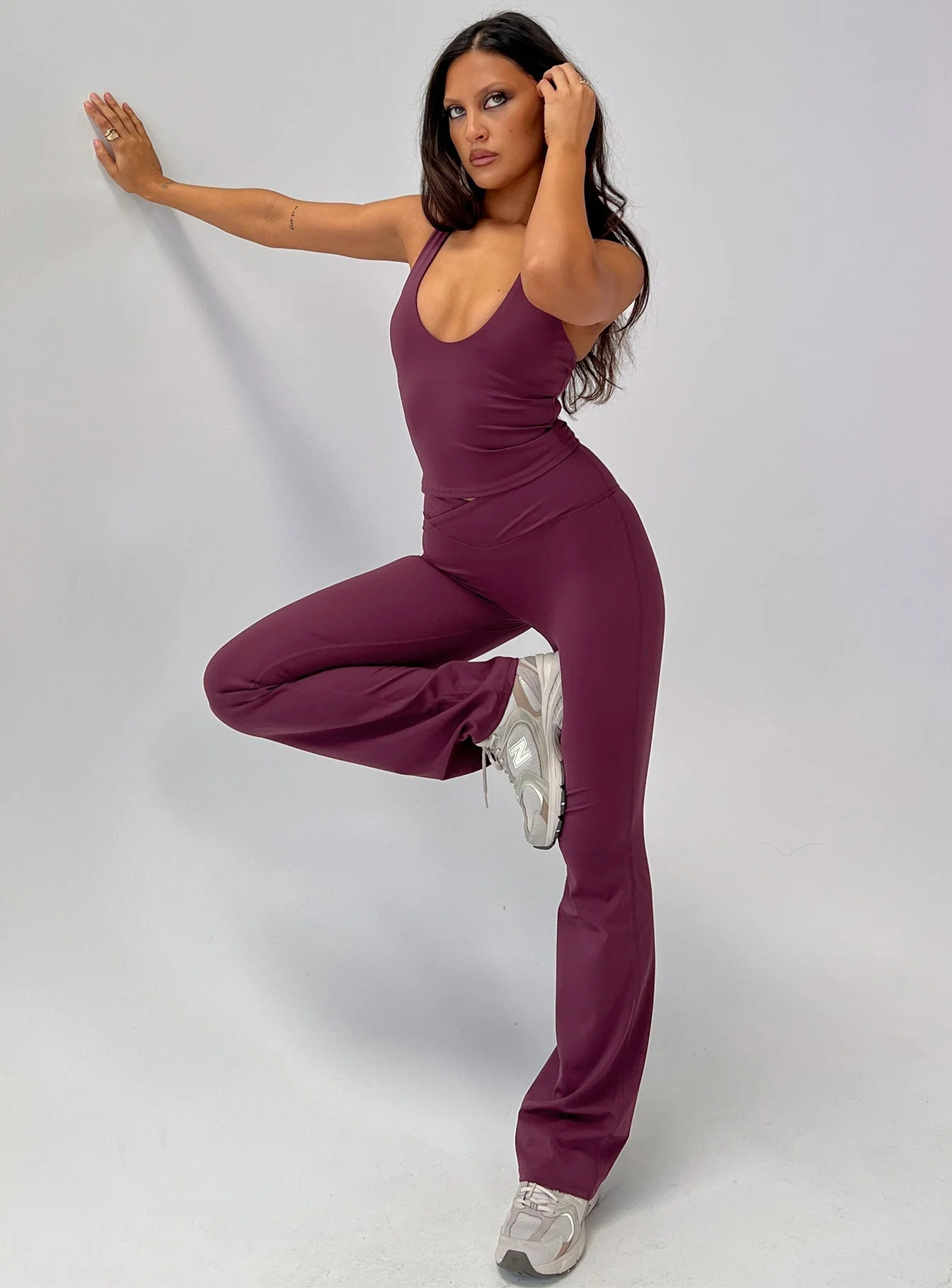 Sunday Session Active Flare Leg Pant Plum - Image 9