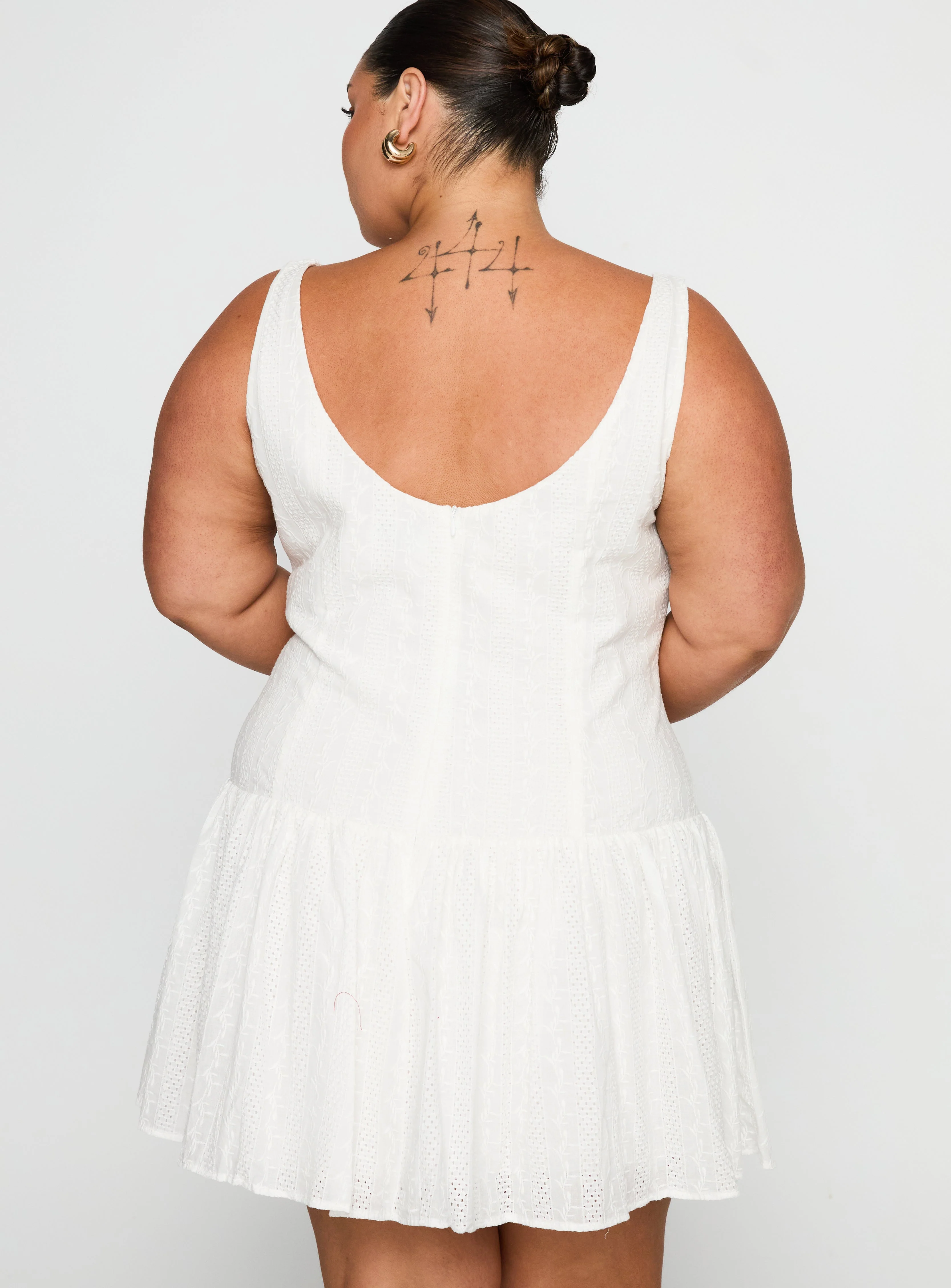 Sweeter Places Embroidered Mini Dress White Curve - Image 5