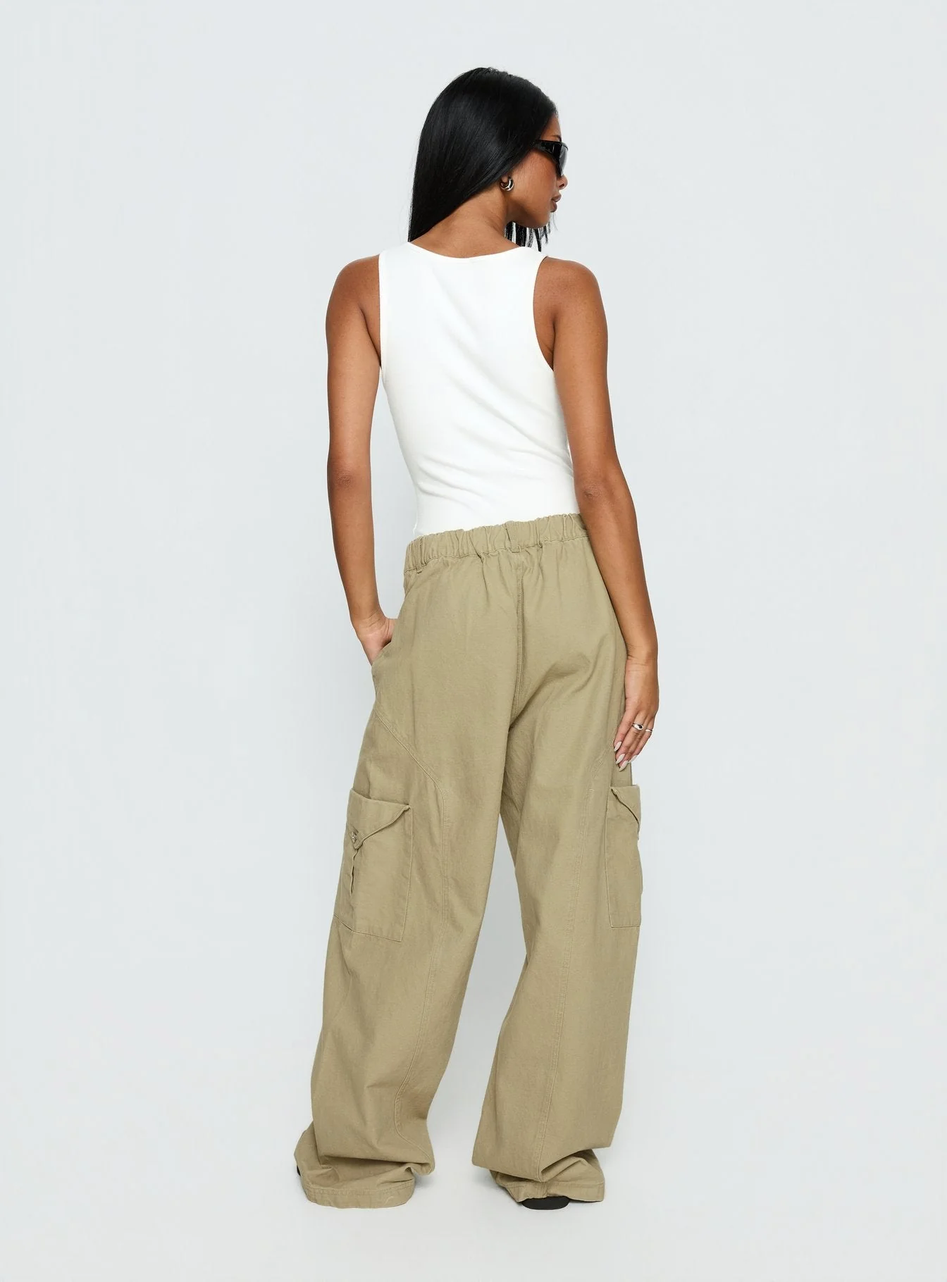 Sylene Pocket Detail Cargo Pants Khaki - Image 5