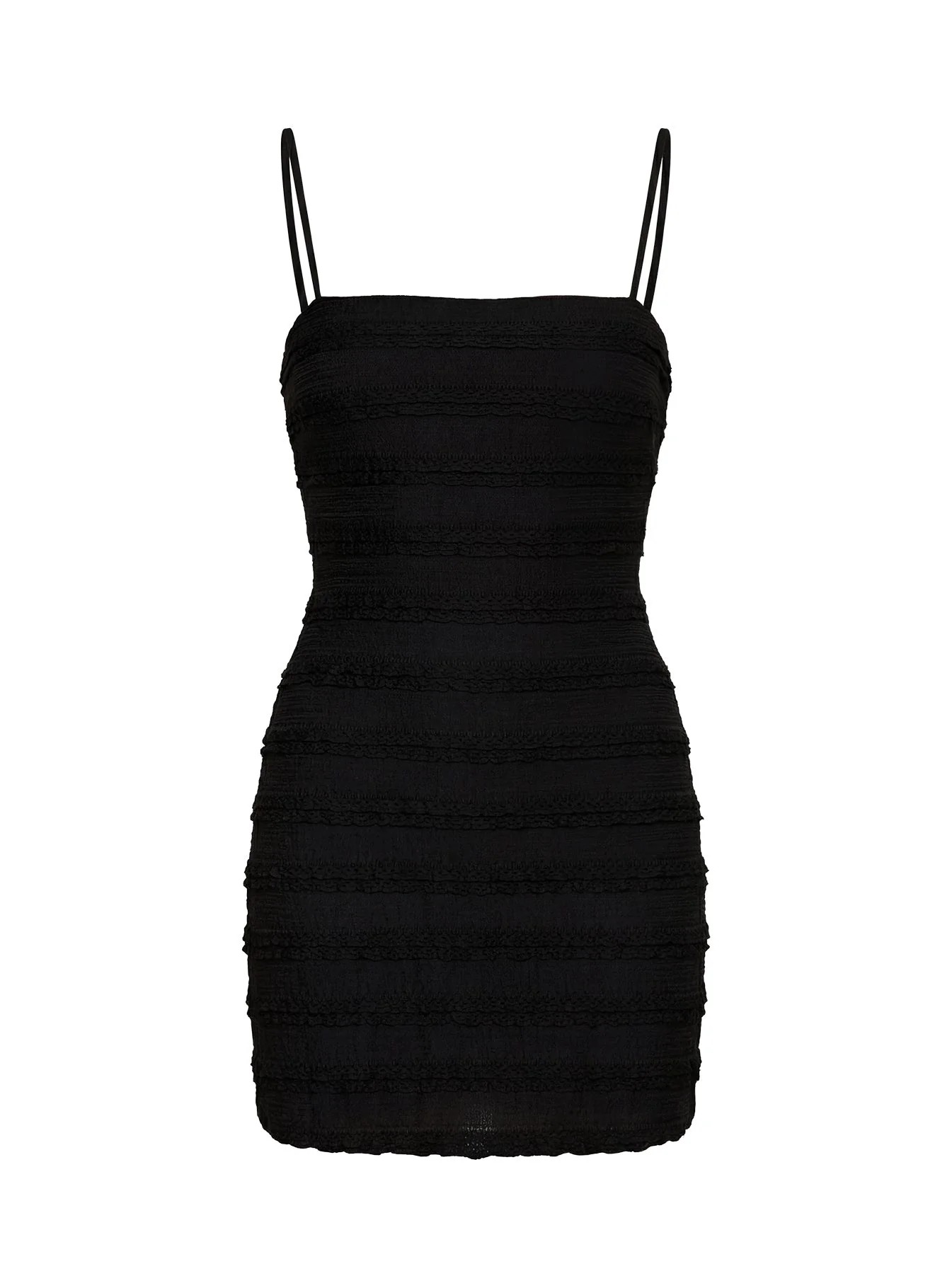 Sylvana Textured Mini Dress Black - Image 9