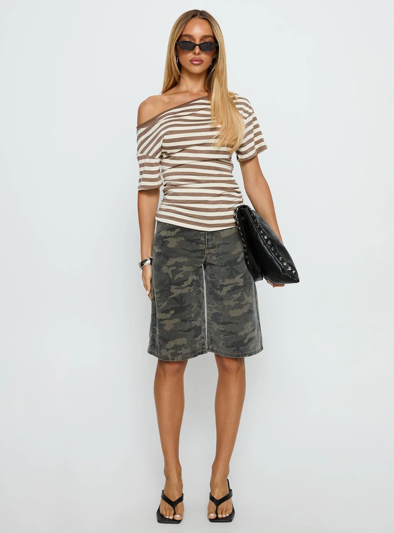 Tag Longline Denim Jorts Washed Camo - Image 7