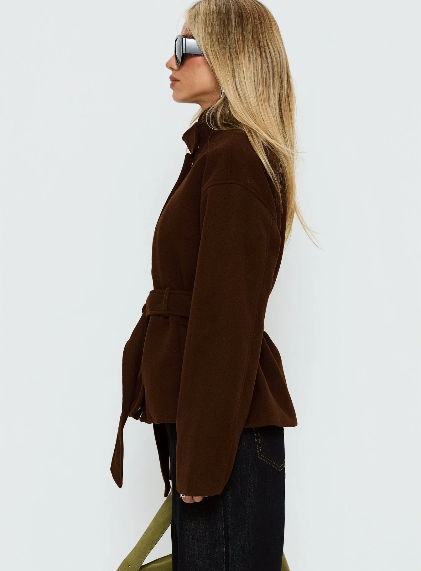 Tameeka Funnel Neck Coat Brown - Image 4