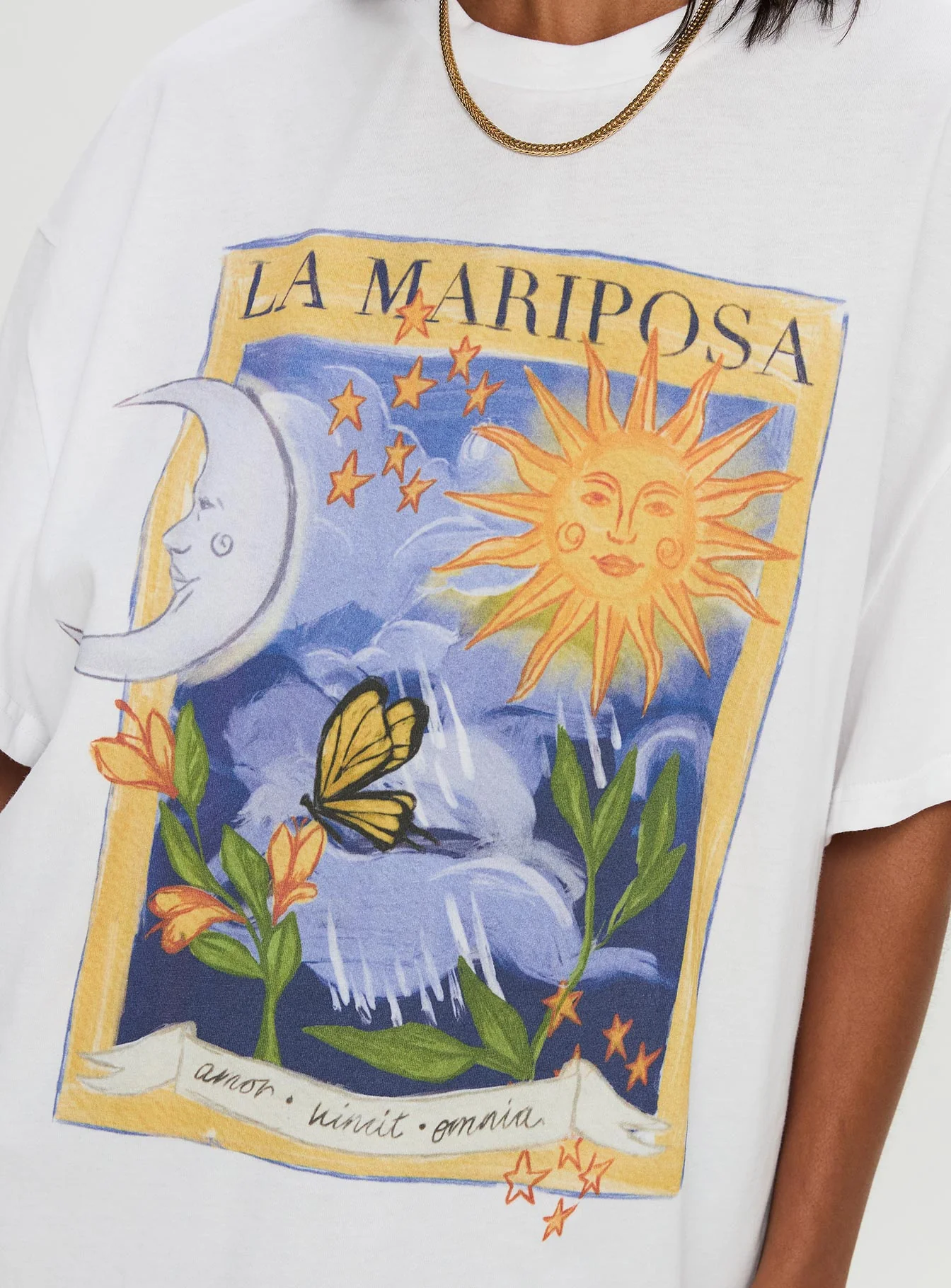 Tarot Card Oversized Graphic Top White / Multi - Image 6