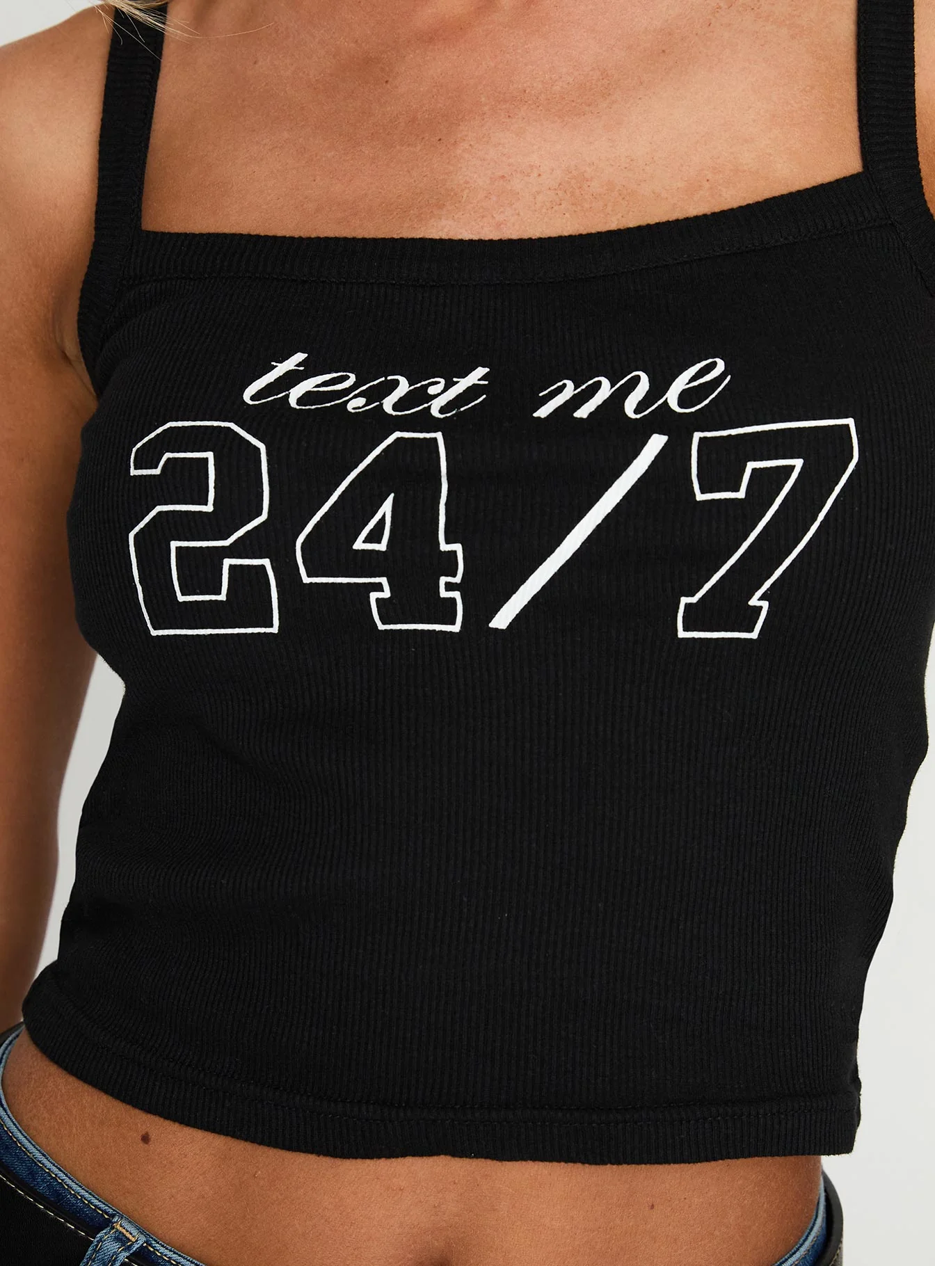 Text Me 24/7 Graphic Tank Black - Image 5
