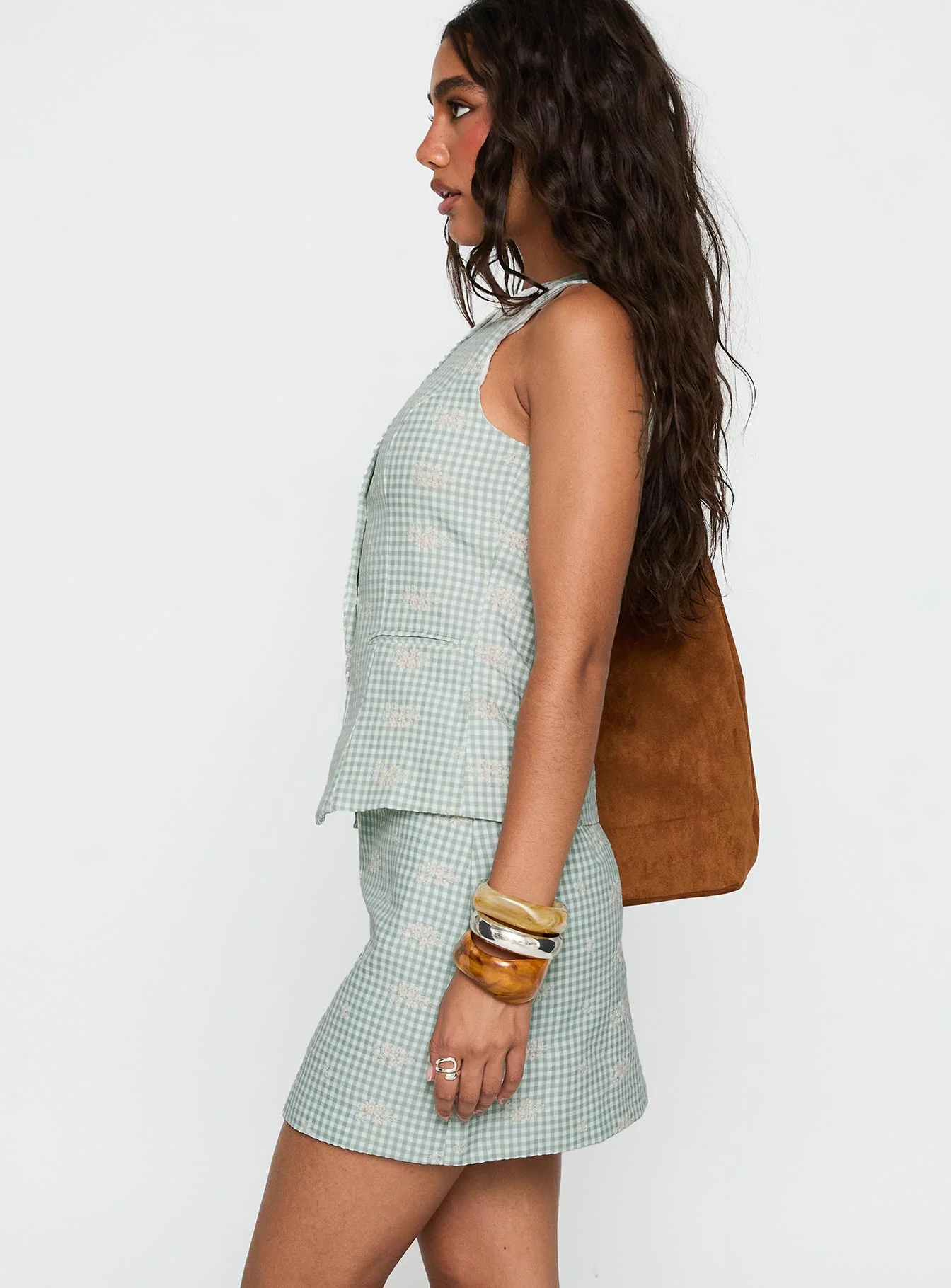 Theodosia Mini Skirt Sage - Image 4