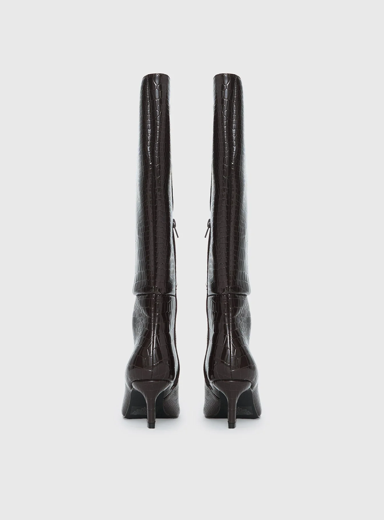 Therapy Dove Knee High Boots Chocolate Croc - Image 4