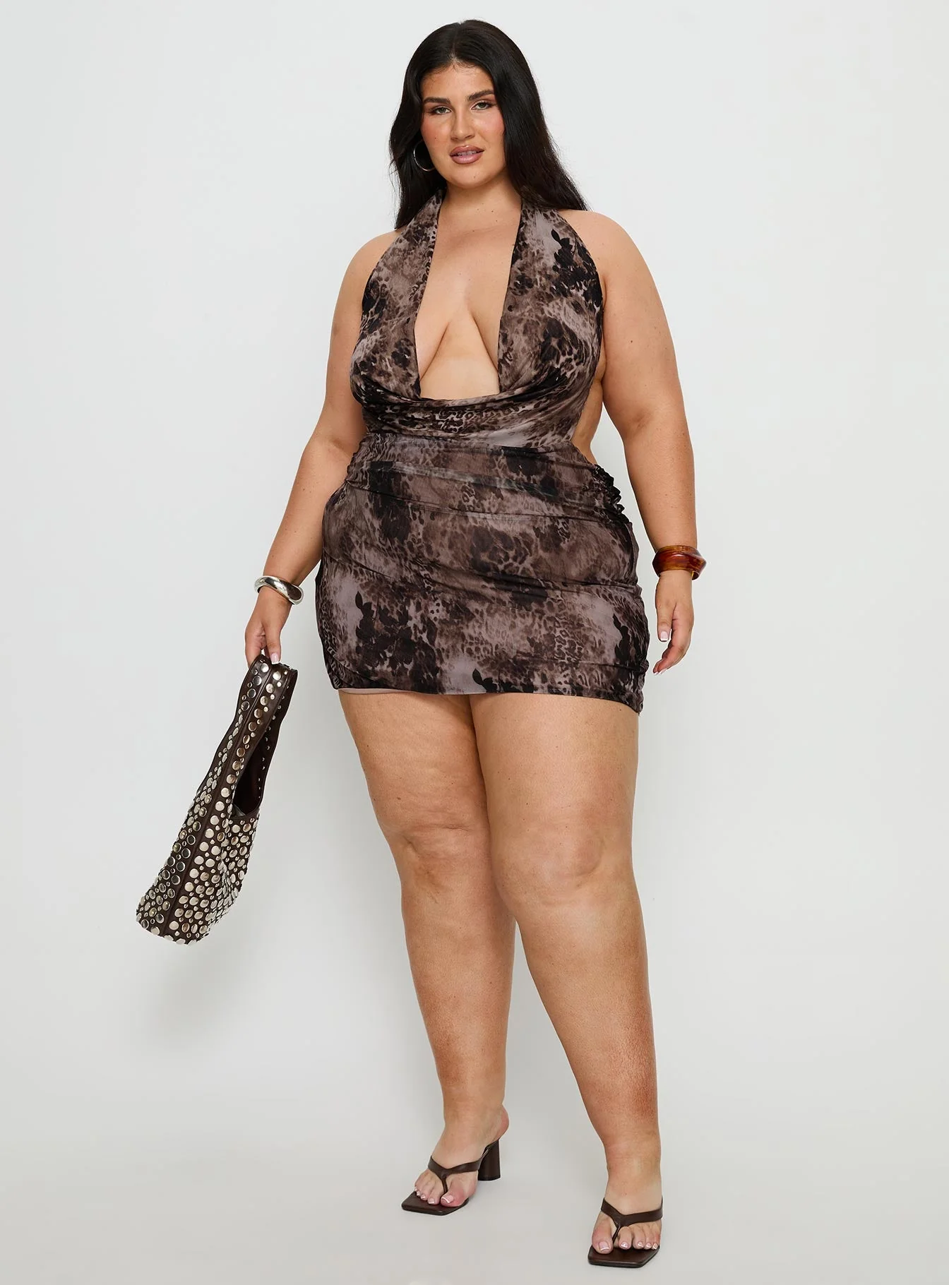 Tigress Halter Mini Dress Animal Multi Curve - Image 2