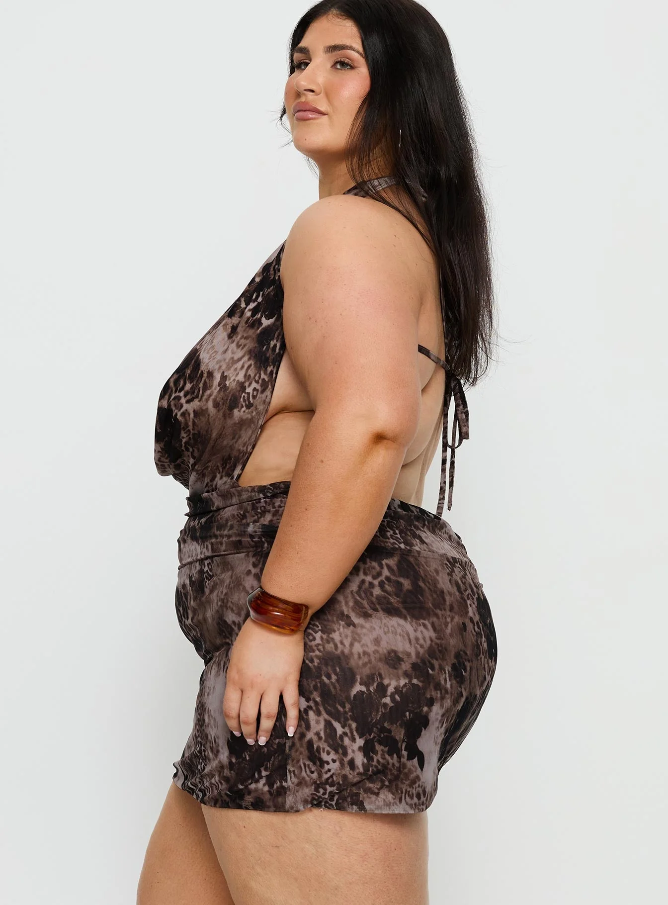 Tigress Halter Mini Dress Animal Multi Curve - Image 3