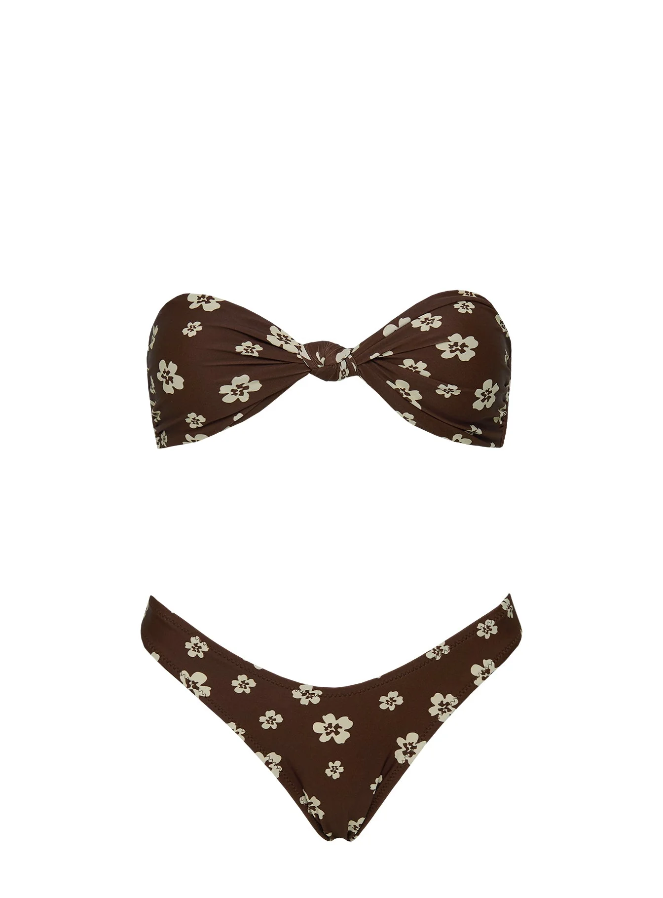 Timka Bandeau Bikini Top Brown Floral - Image 5