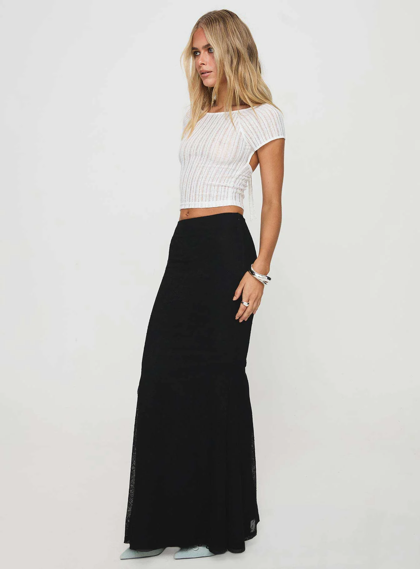 Topping Maxi Skirt Black Petite - Image 4