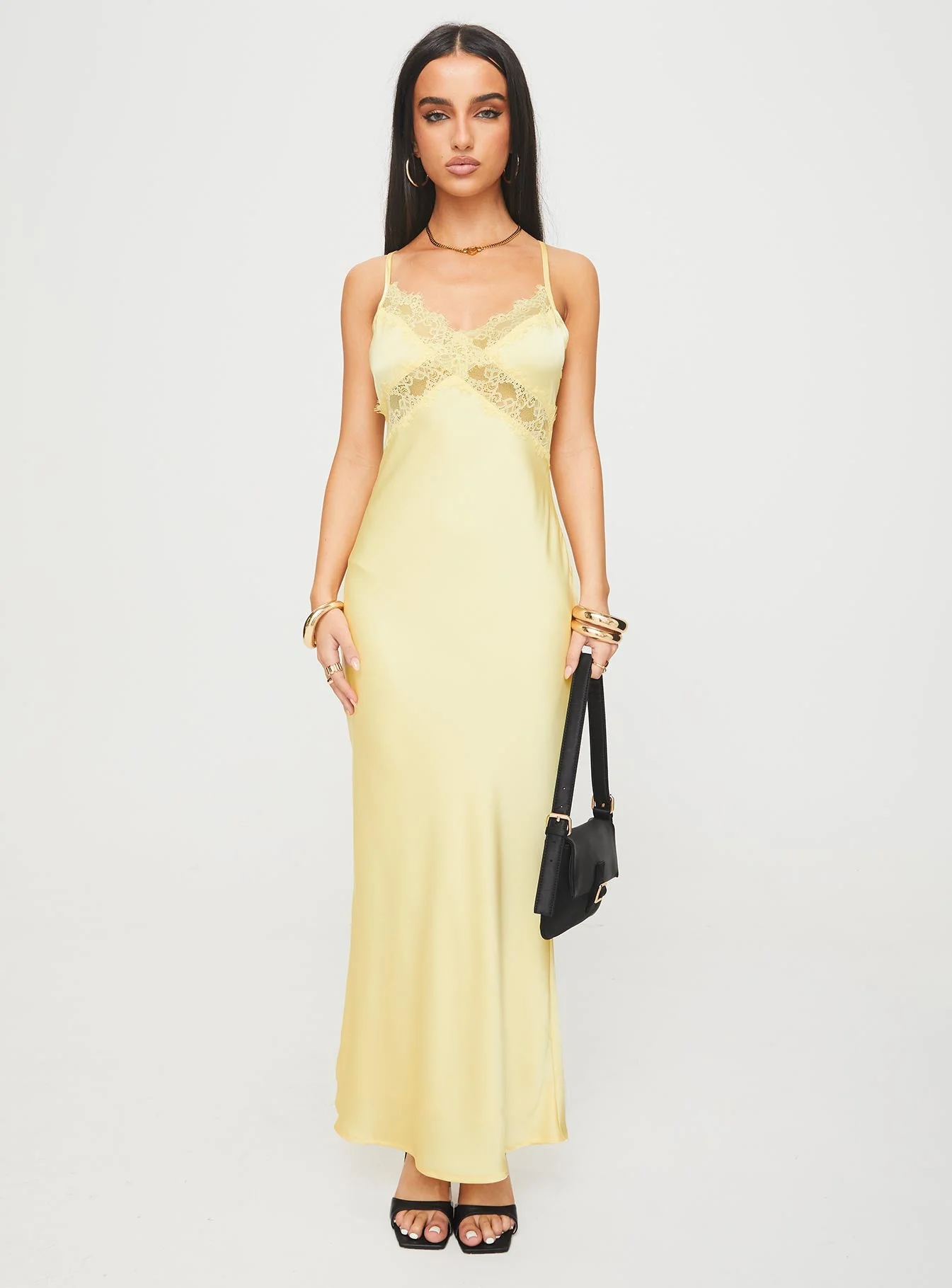 Treasure Bias Cut Maxi Dress Lemon - Image 6