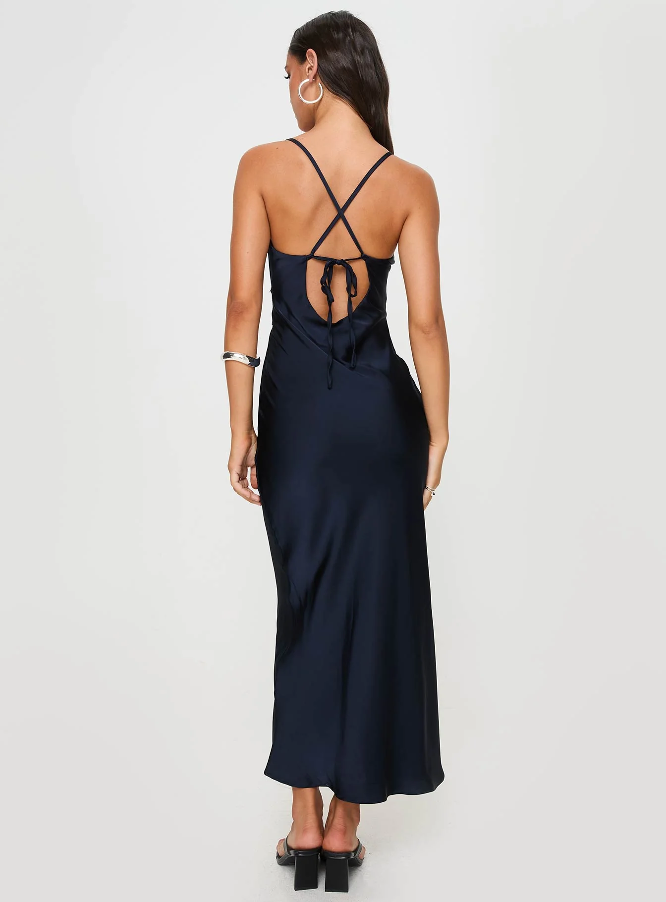Treasure Bias Cut Maxi Dress Navy - Image 4