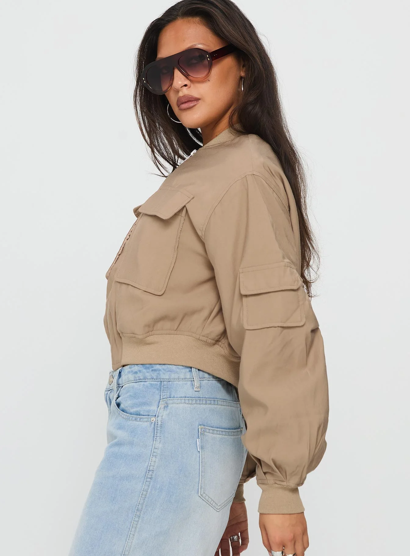 Treyson Pocket Front Jacket Beige - Image 3