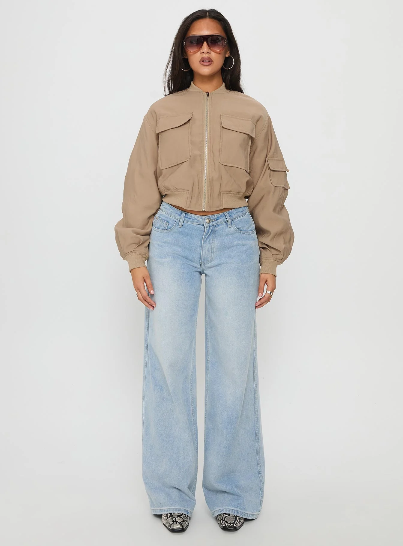 Treyson Pocket Front Jacket Beige - Image 6