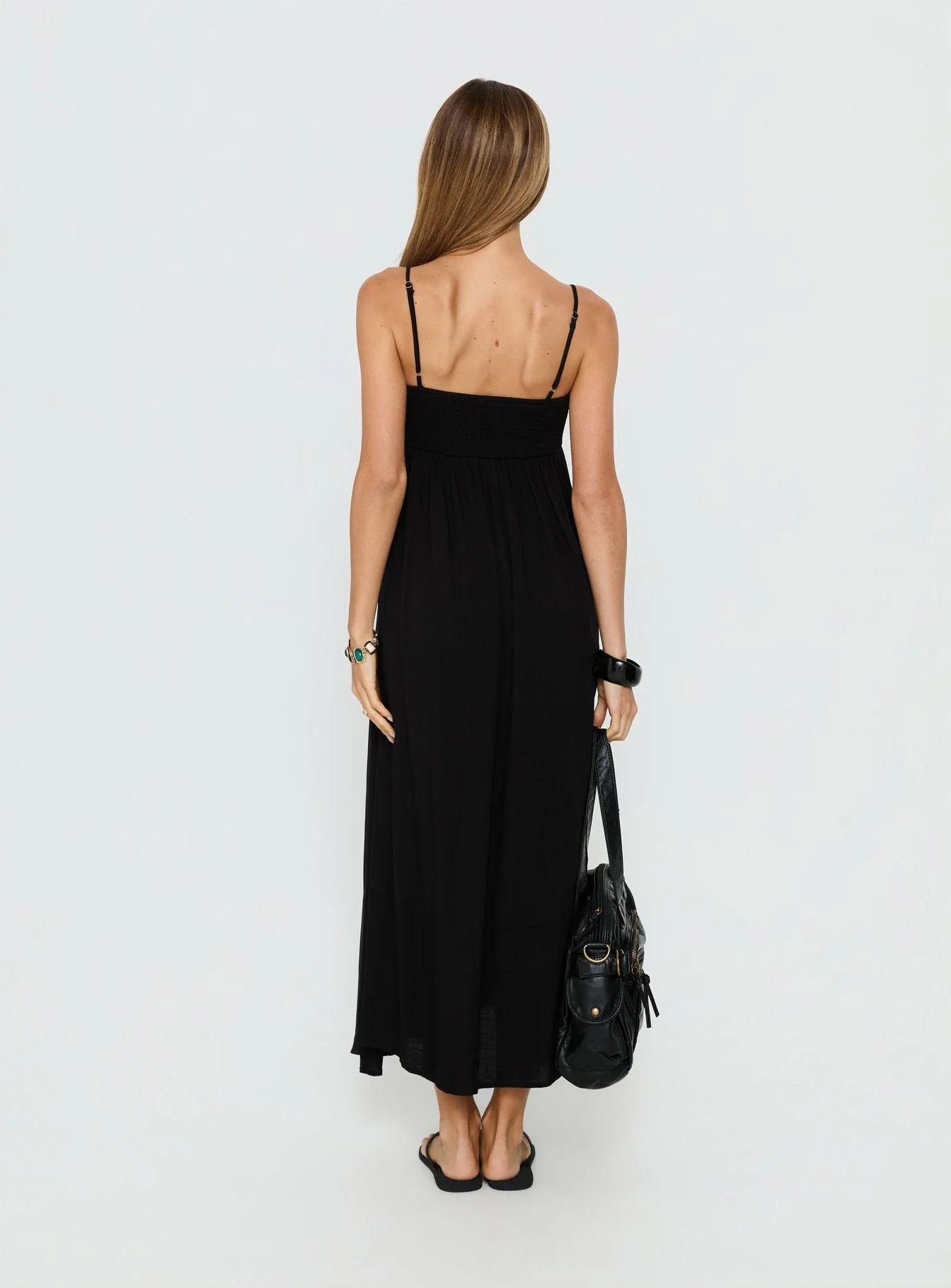 Triniti Square Neck Maxi Dress Black - Image 4