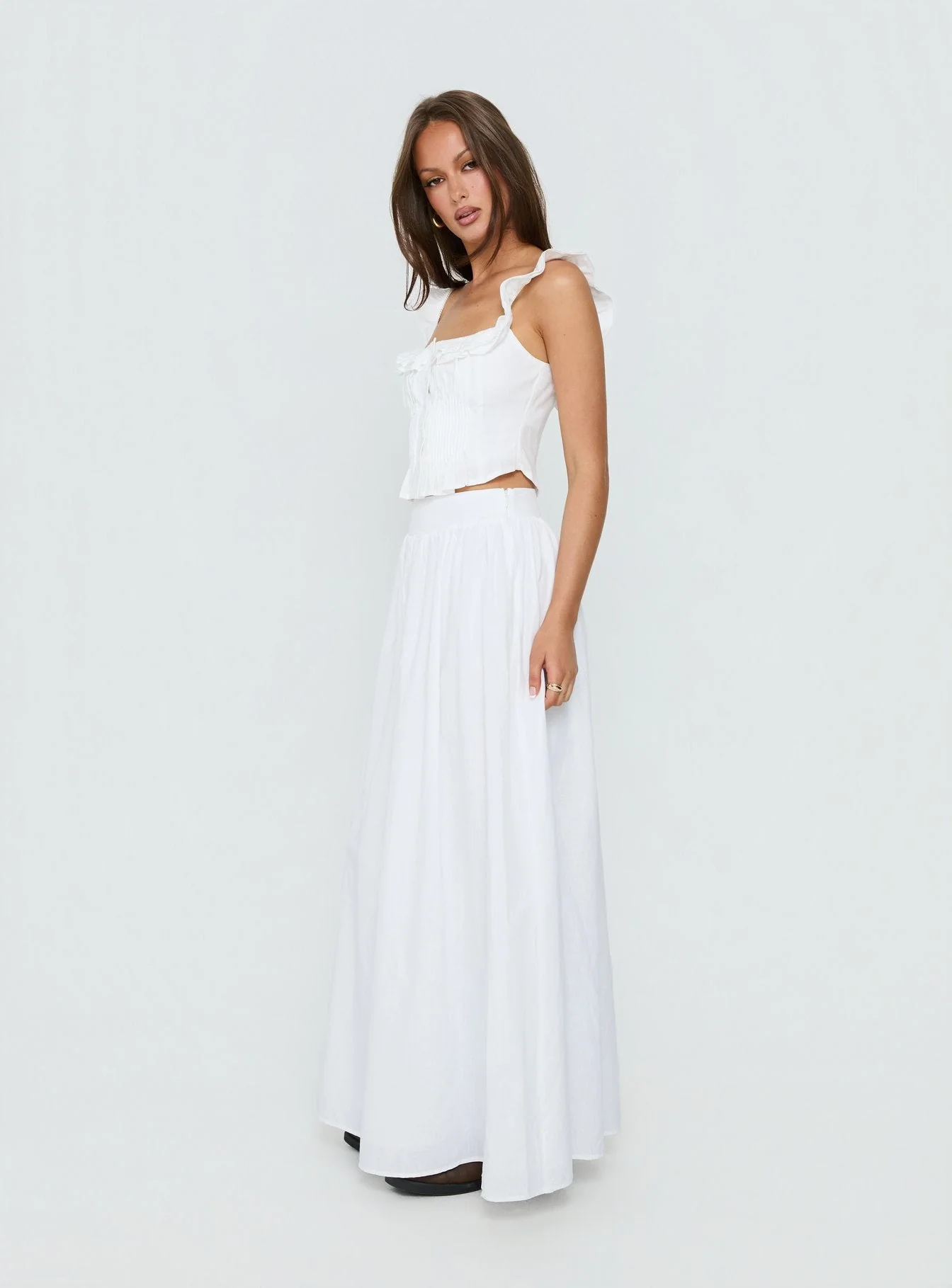 Valerio Maxi Skirt White - Image 4