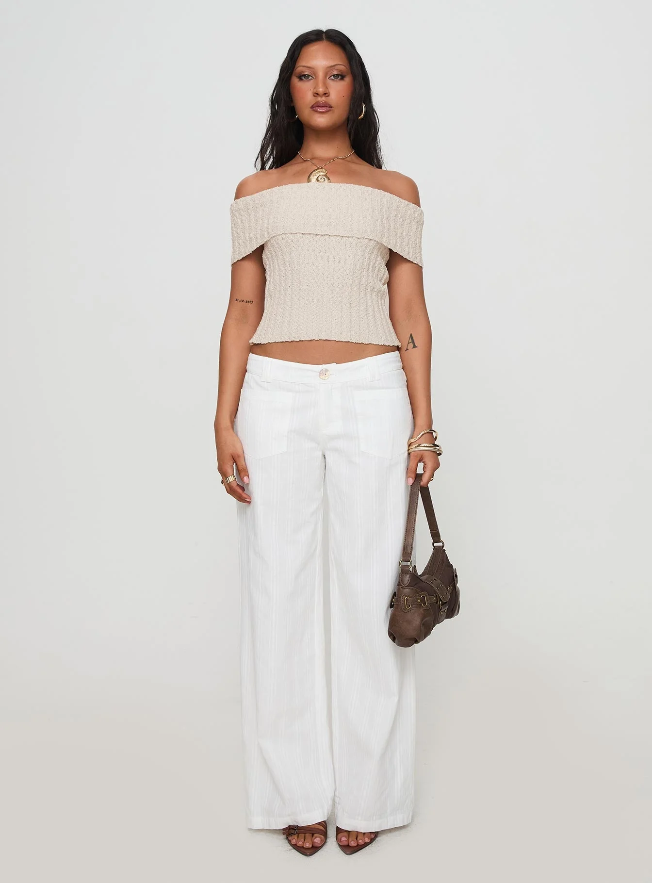 Vendi Low Rise Pant White Petite - Image 2