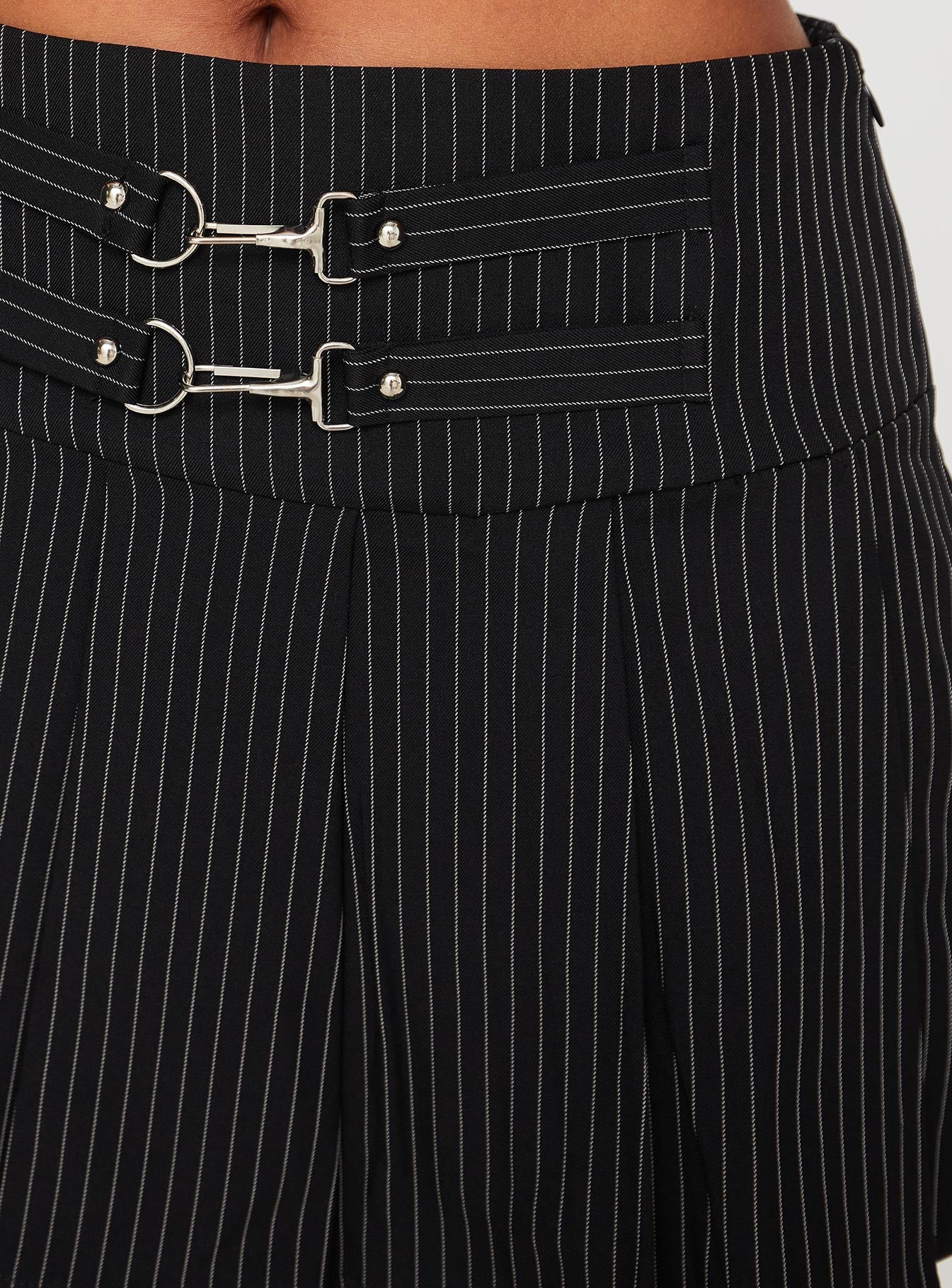 Vyola Mini Skirt Black Pinstripe - Image 7