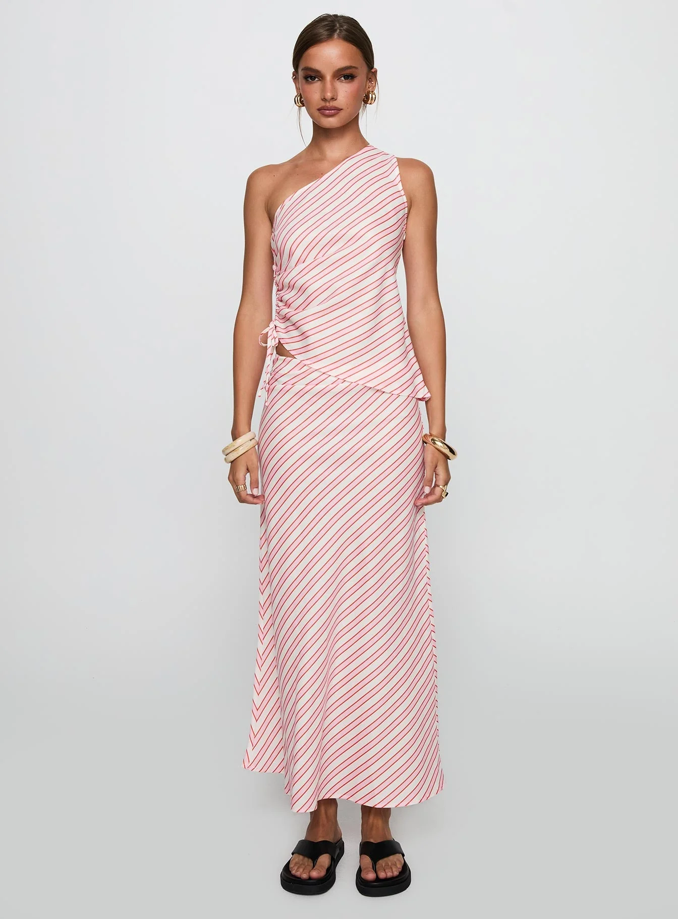 Wanna Dance Asymmetrical Set Pink Stripe - Image 6
