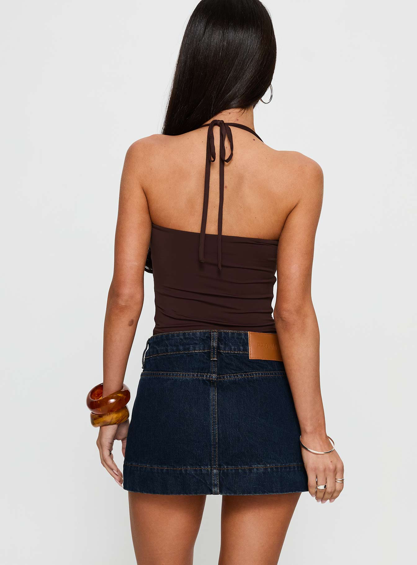 Warna Low Rise Denim Mini Skirt Dark Wash - Image 5