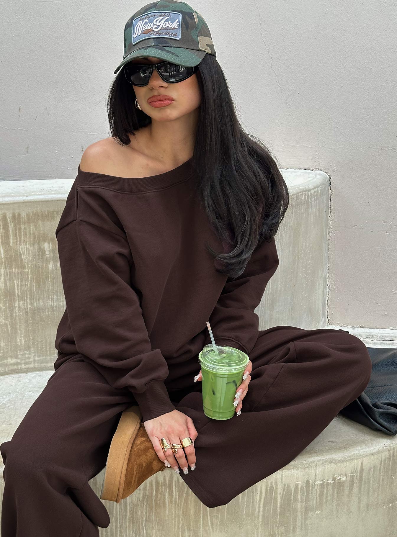 Wellness Off The Shoulder Jumper Brown - Image 10