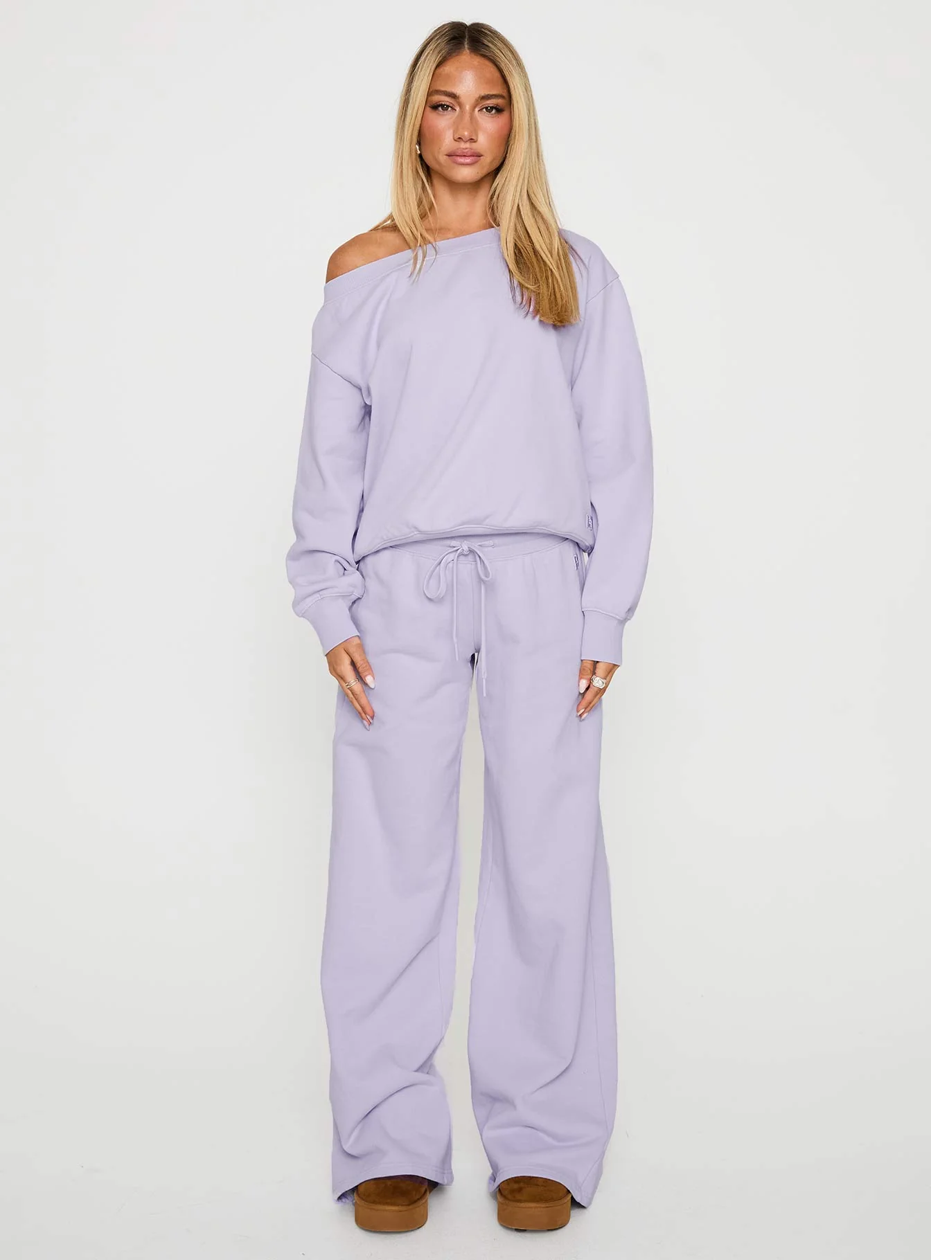 Wellness Off The Shoulder Jumper Washed Lavender - Image 7