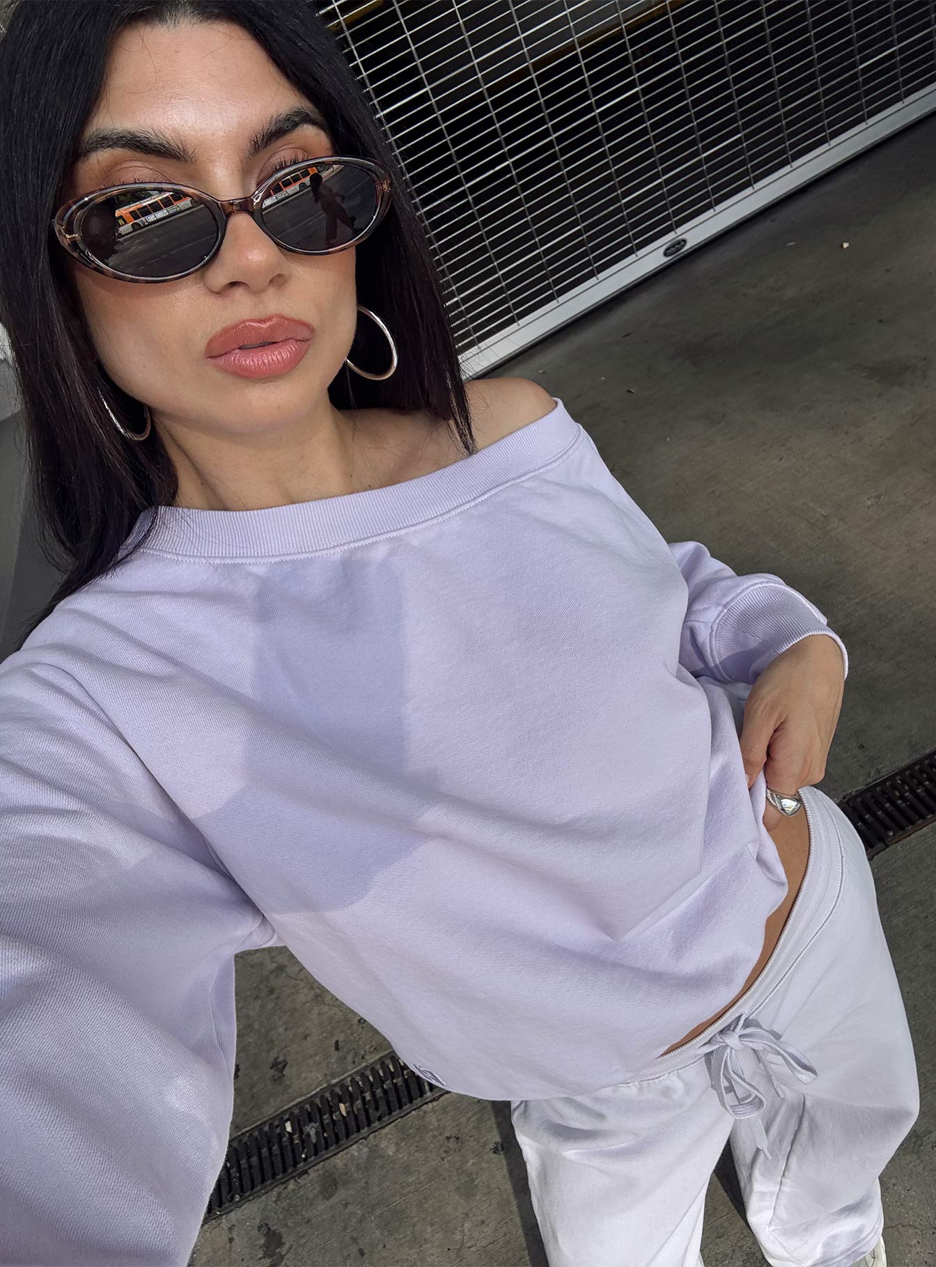 Wellness Off The Shoulder Jumper Washed Lavender - Image 8
