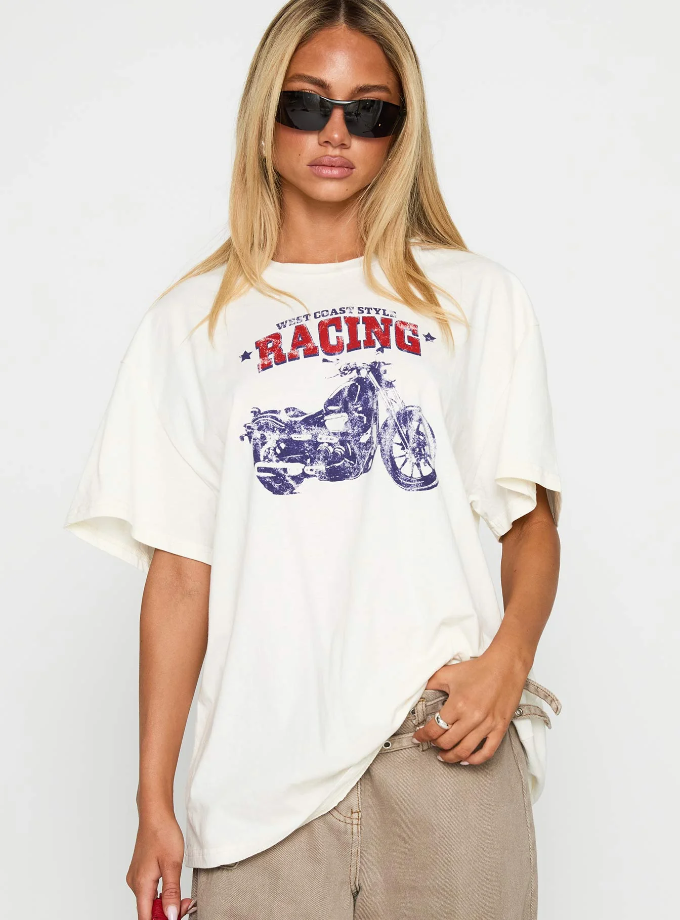 West Coast Style Oversized Tee White - Image 2