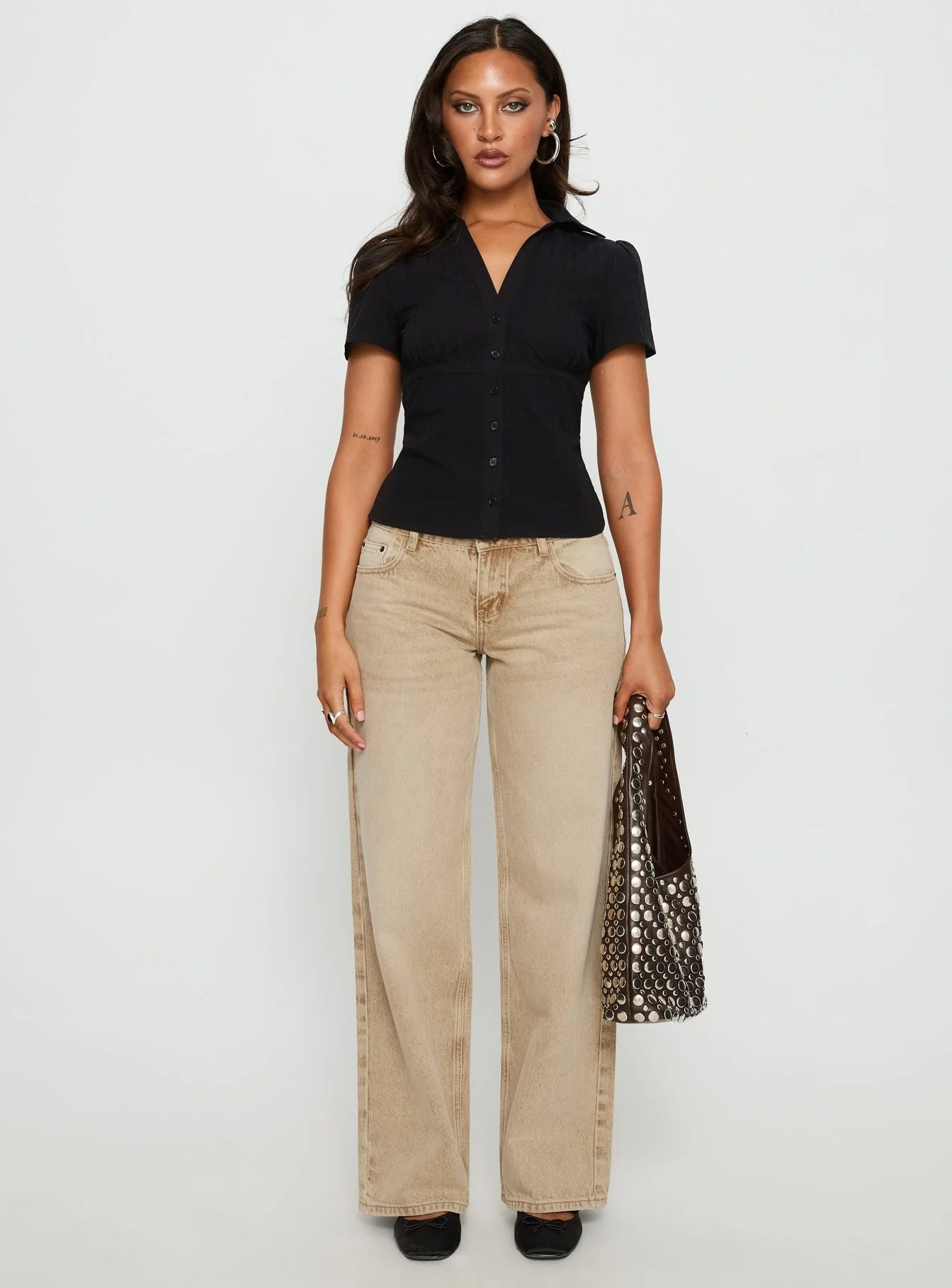 What A Show Button Up Top Black - Image 7