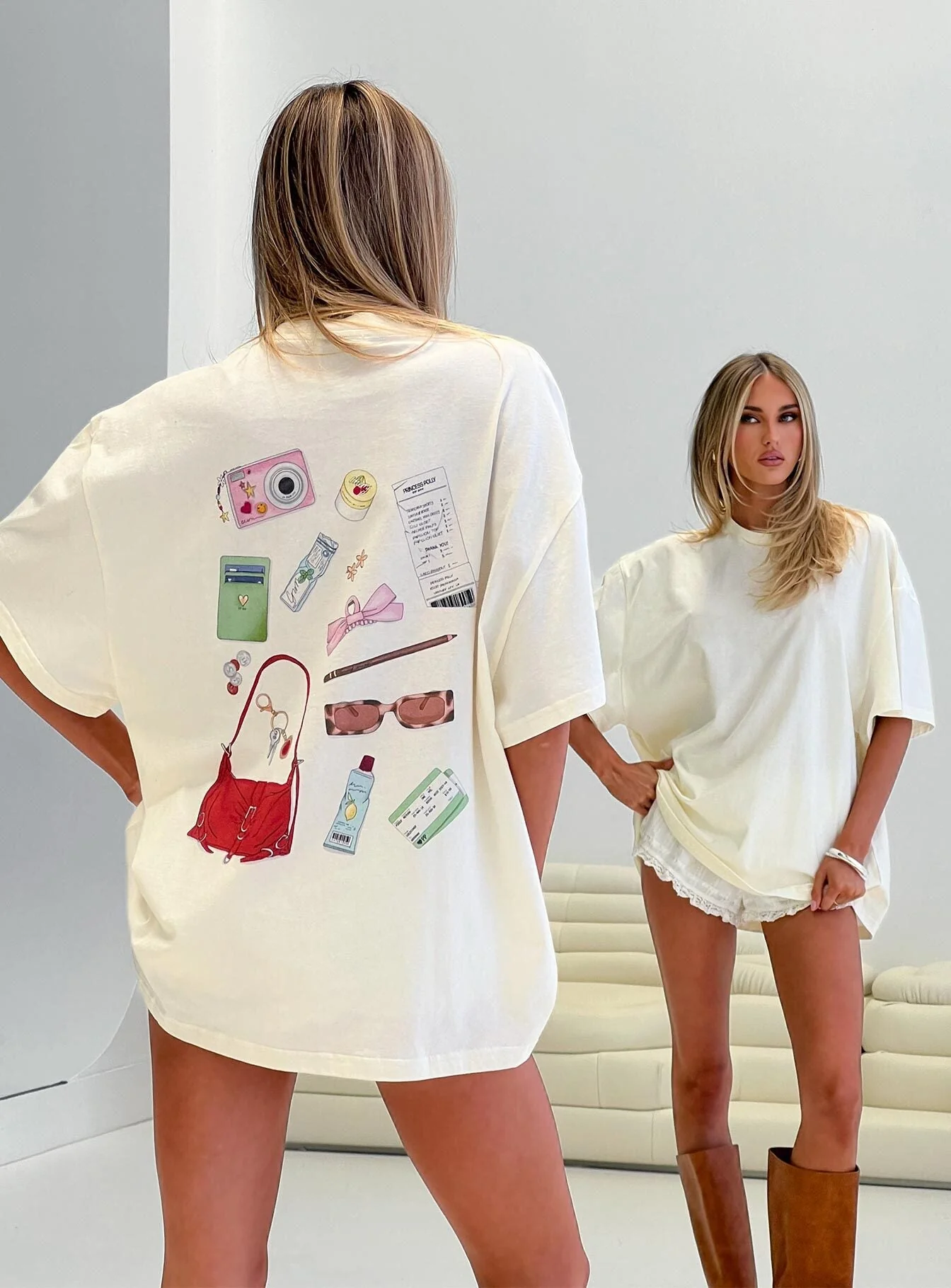 What's In My Bag Graphic Tee Cream / Multi