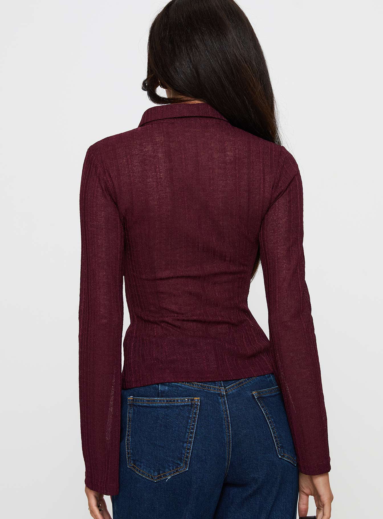 When You Sleep Long Sleeve Top Wine - Image 4