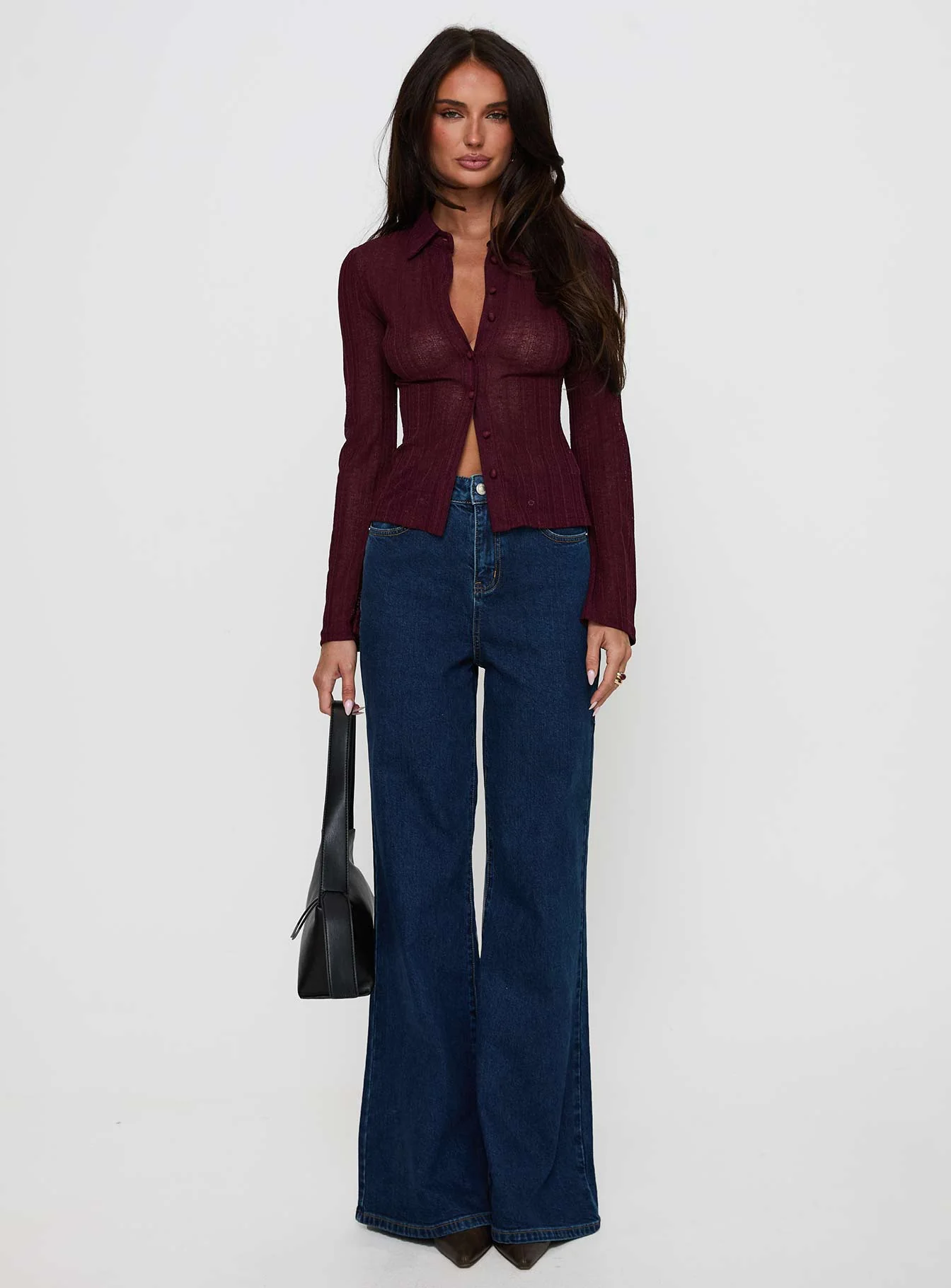 When You Sleep Long Sleeve Top Wine - Image 6