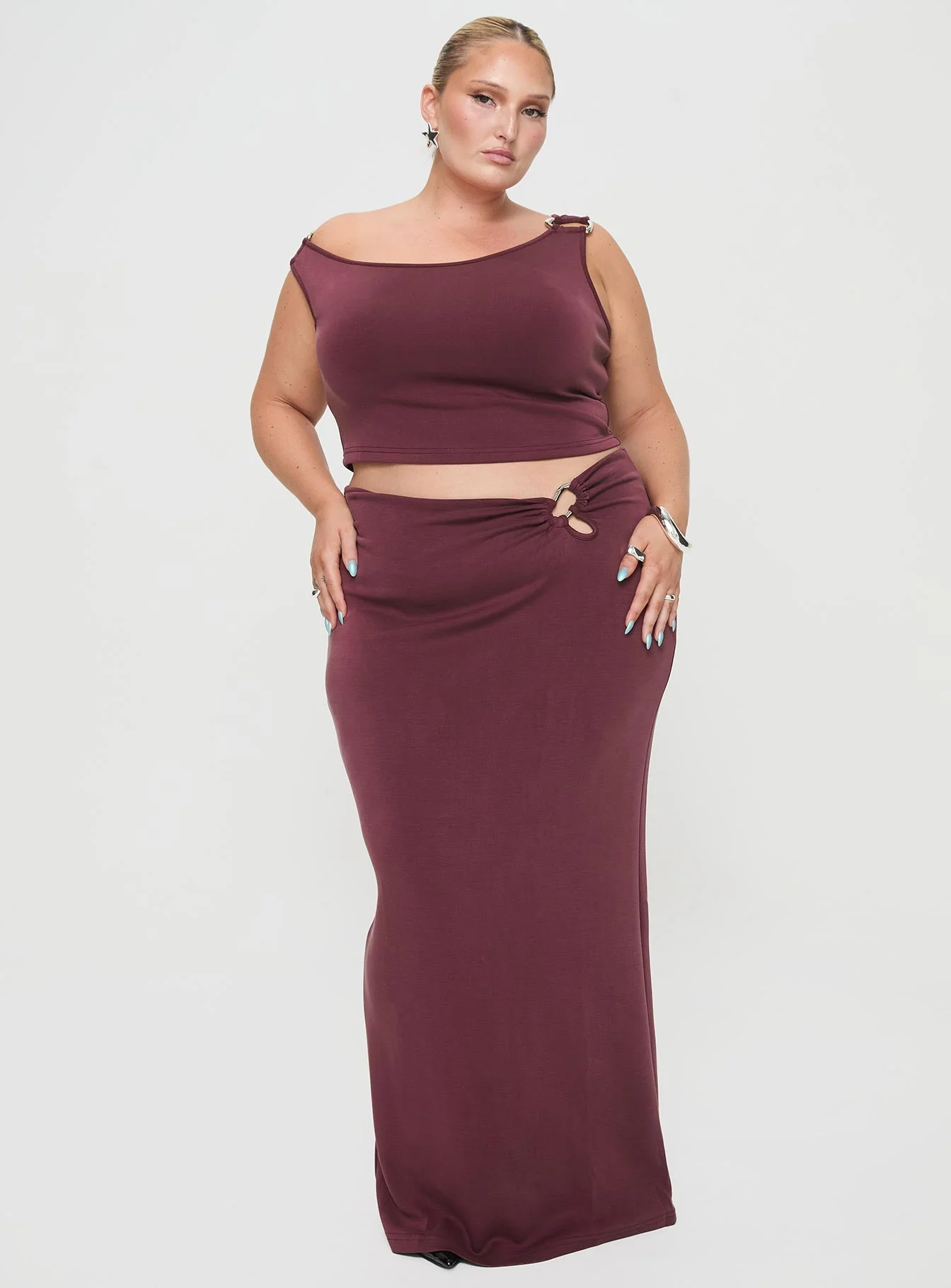 Whiley Maxi Skirt Mauve Curve - Image 3