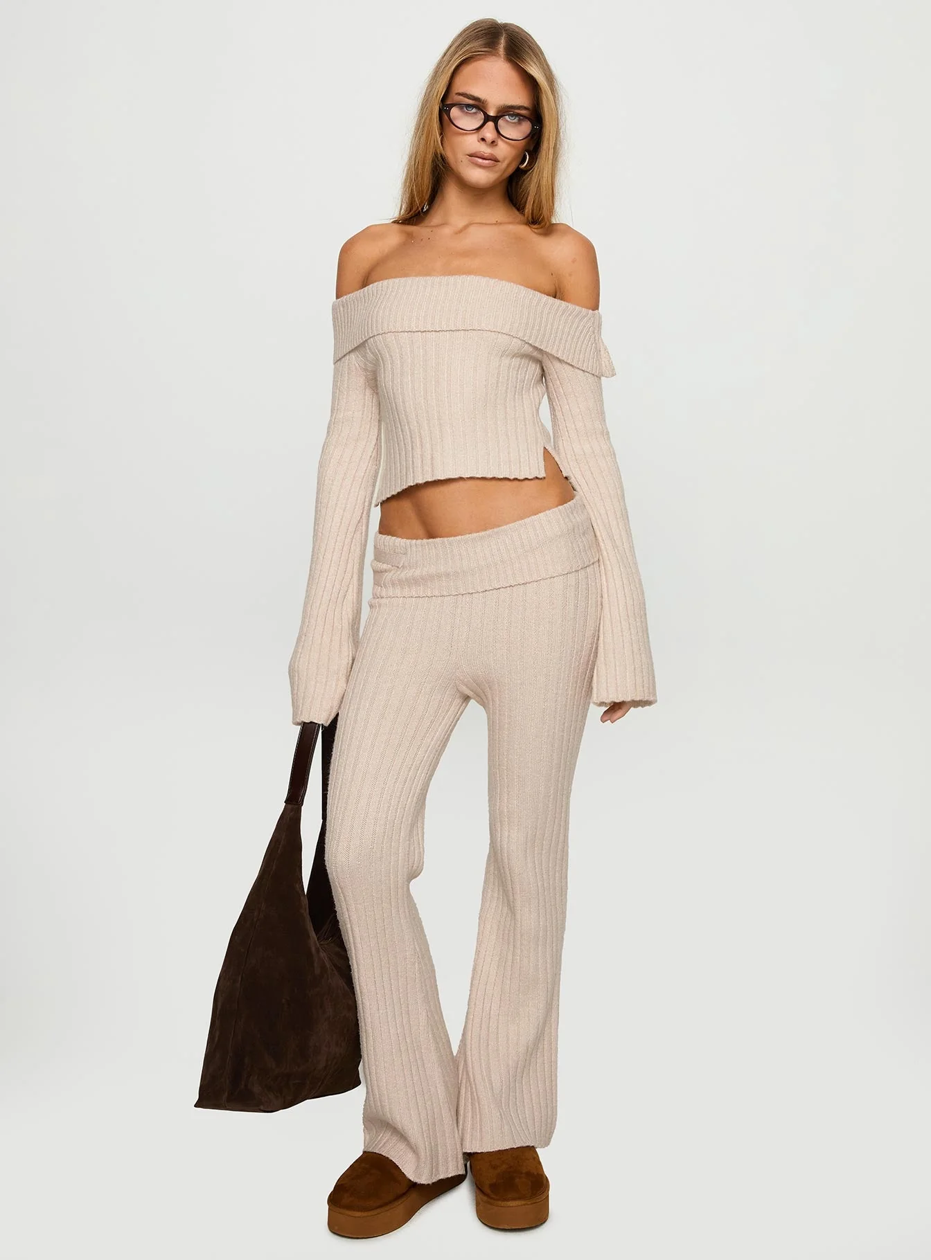With Purpose Knit Pants Beige - Image 3