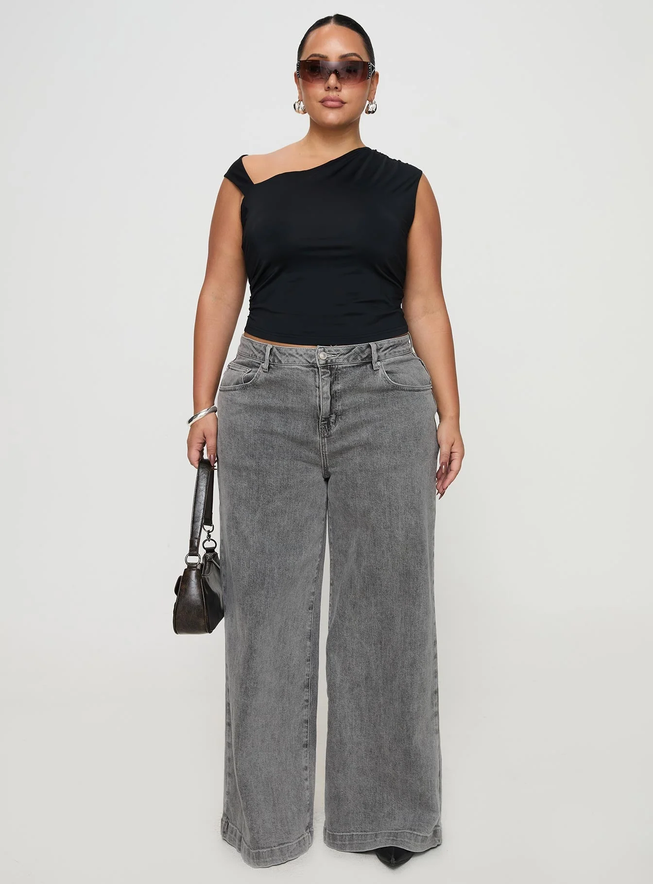 Wolfie High Rise Wide Leg Slouchy Jeans Steel Curve - Image 7