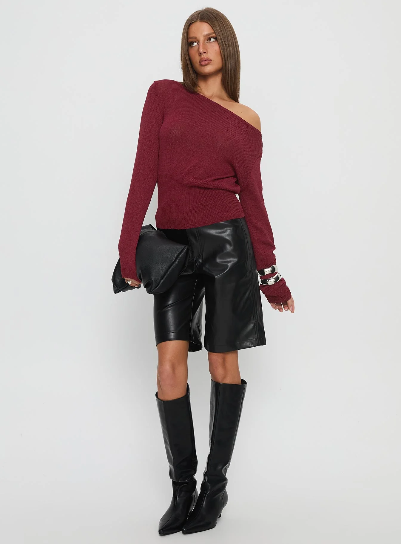 Wrenlea Faux Leather Tailored Short Black - Image 2