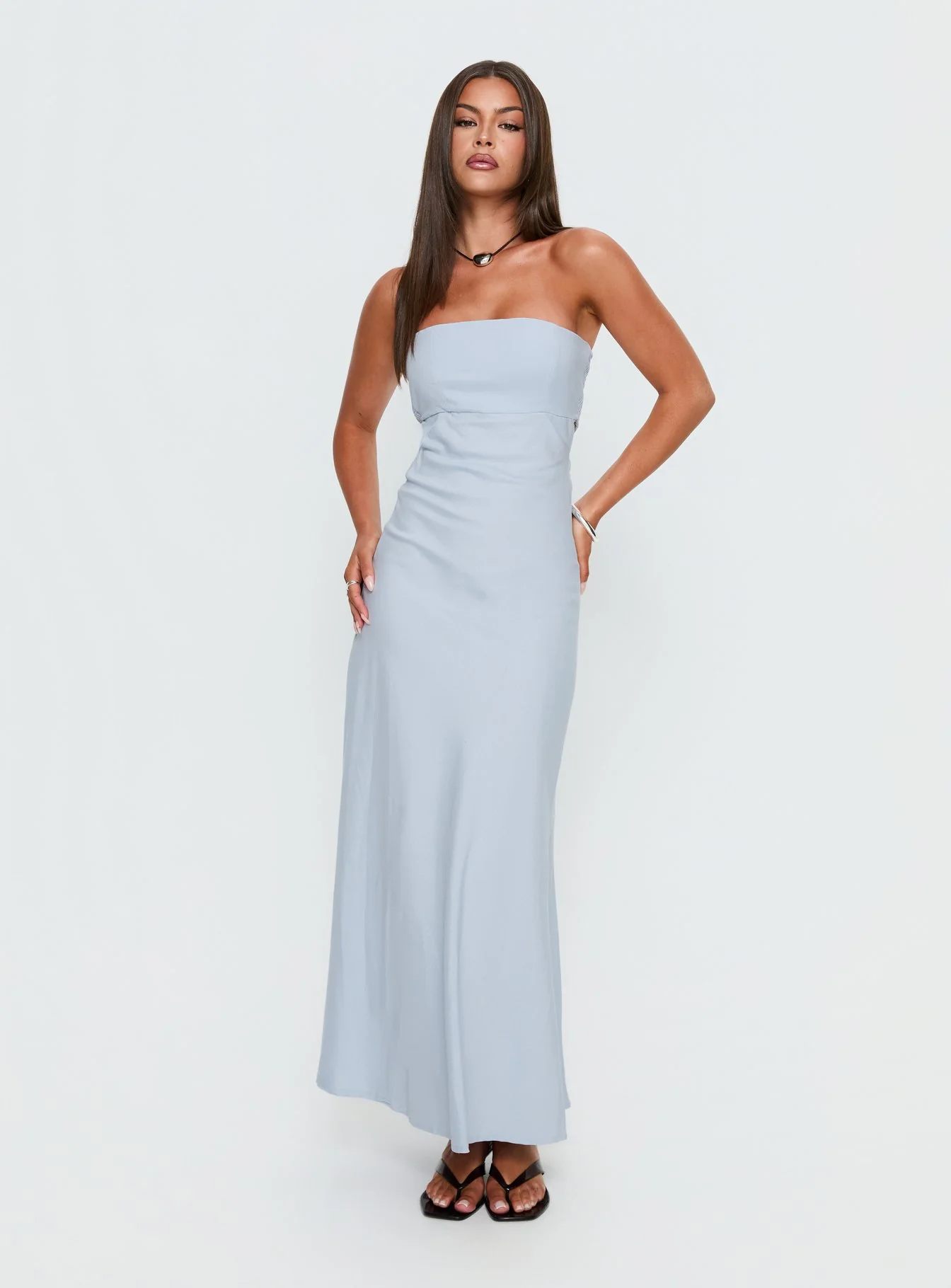 Yahir Strapless Maxi Dress Baby Blue - Image 2