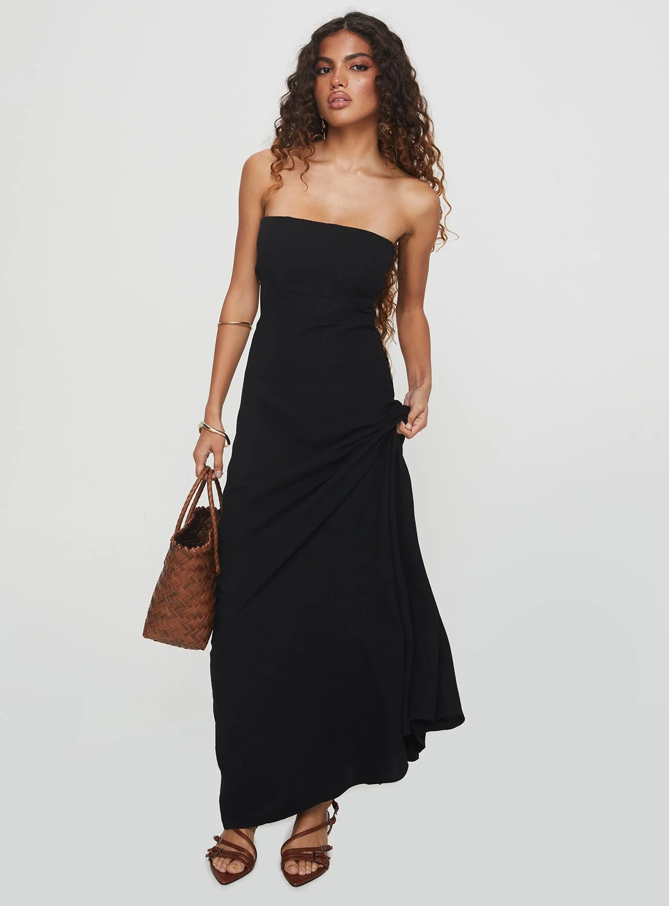 Yahir Strapless Maxi Dress Black - Image 2