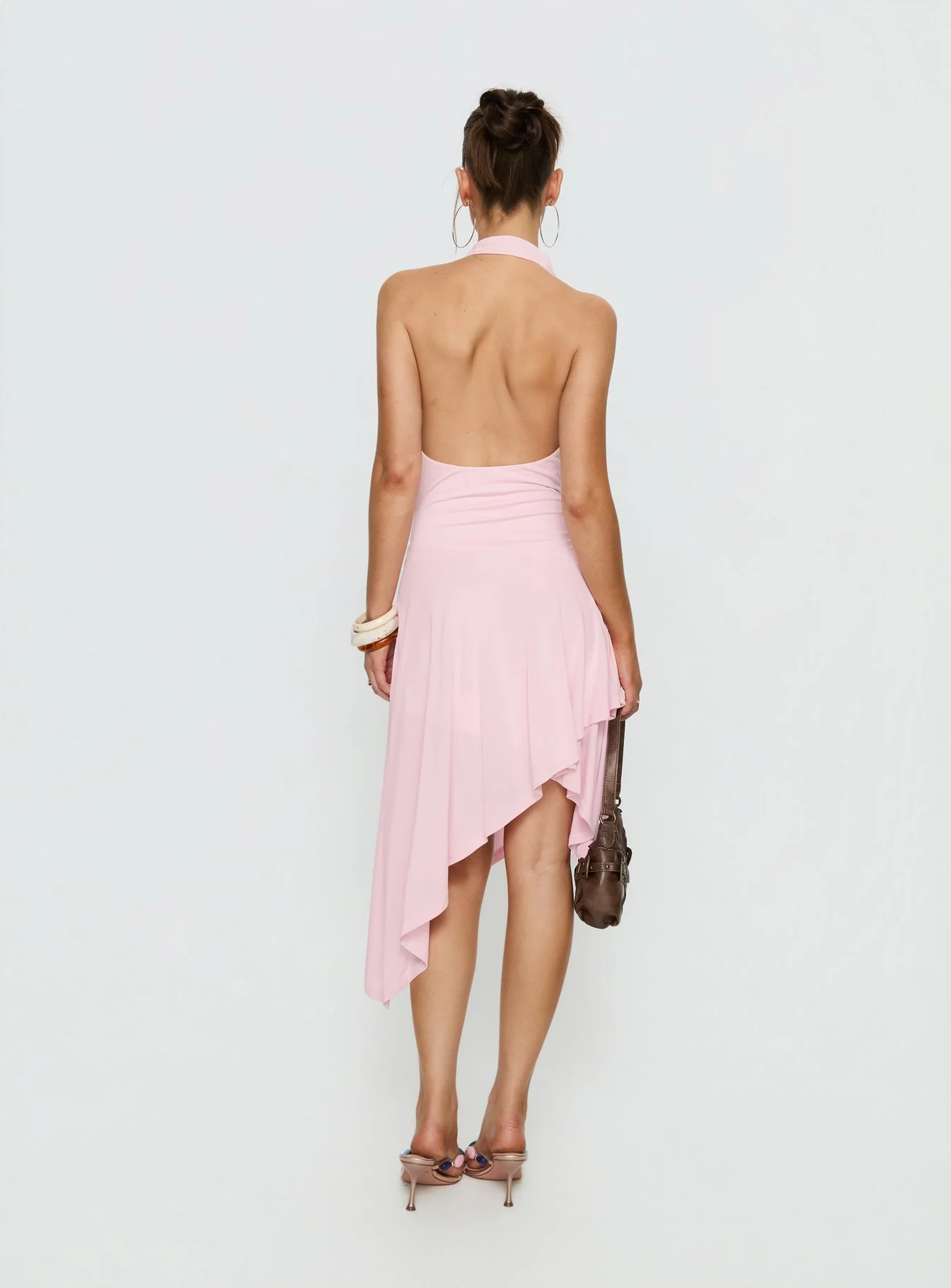 Yesina Halter Jersey Midi Dress Pink - Image 5