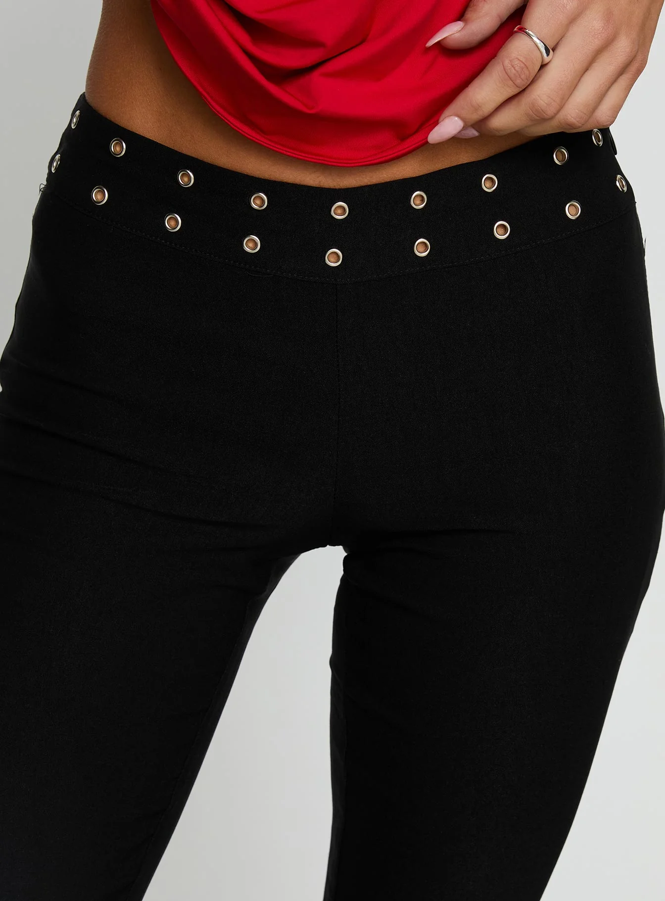 Yevina Eyelet Flare Pant Black - Image 6