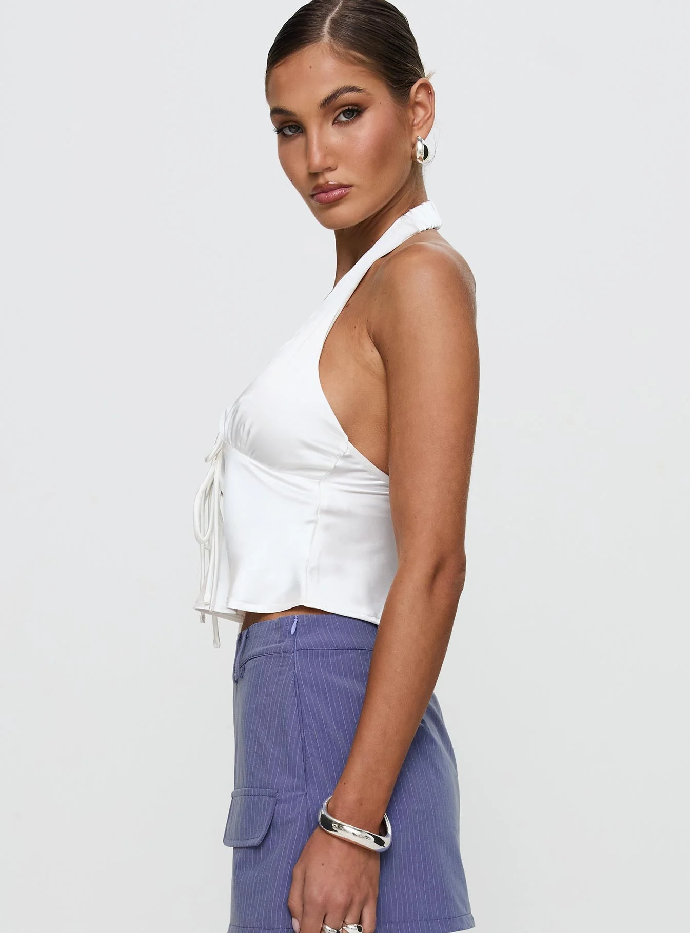 Yolandah Satin Halter Top White - Image 4