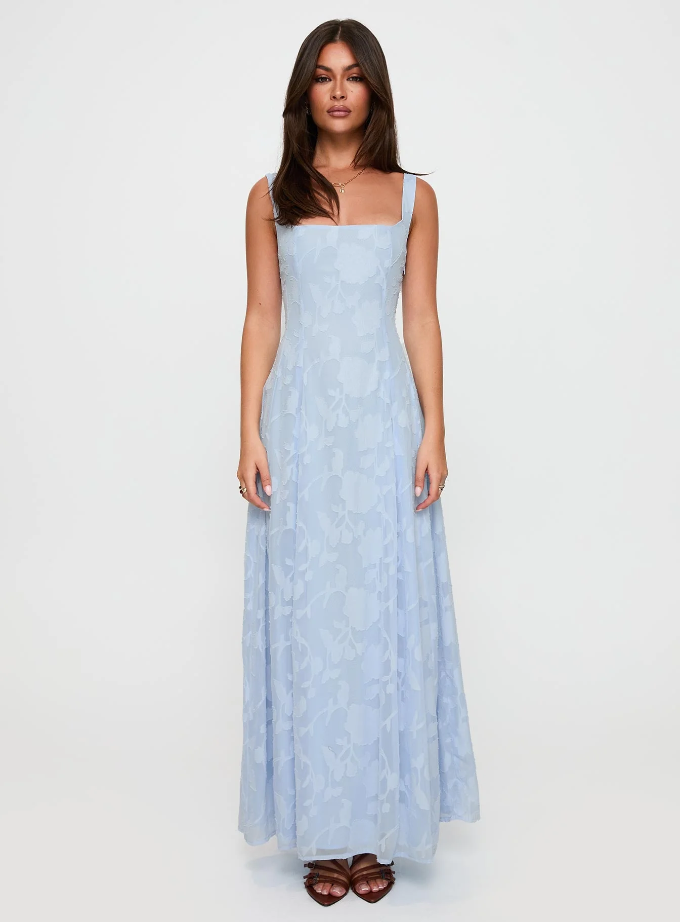Margaux Burnout Maxi Dress Blue - Image 6
