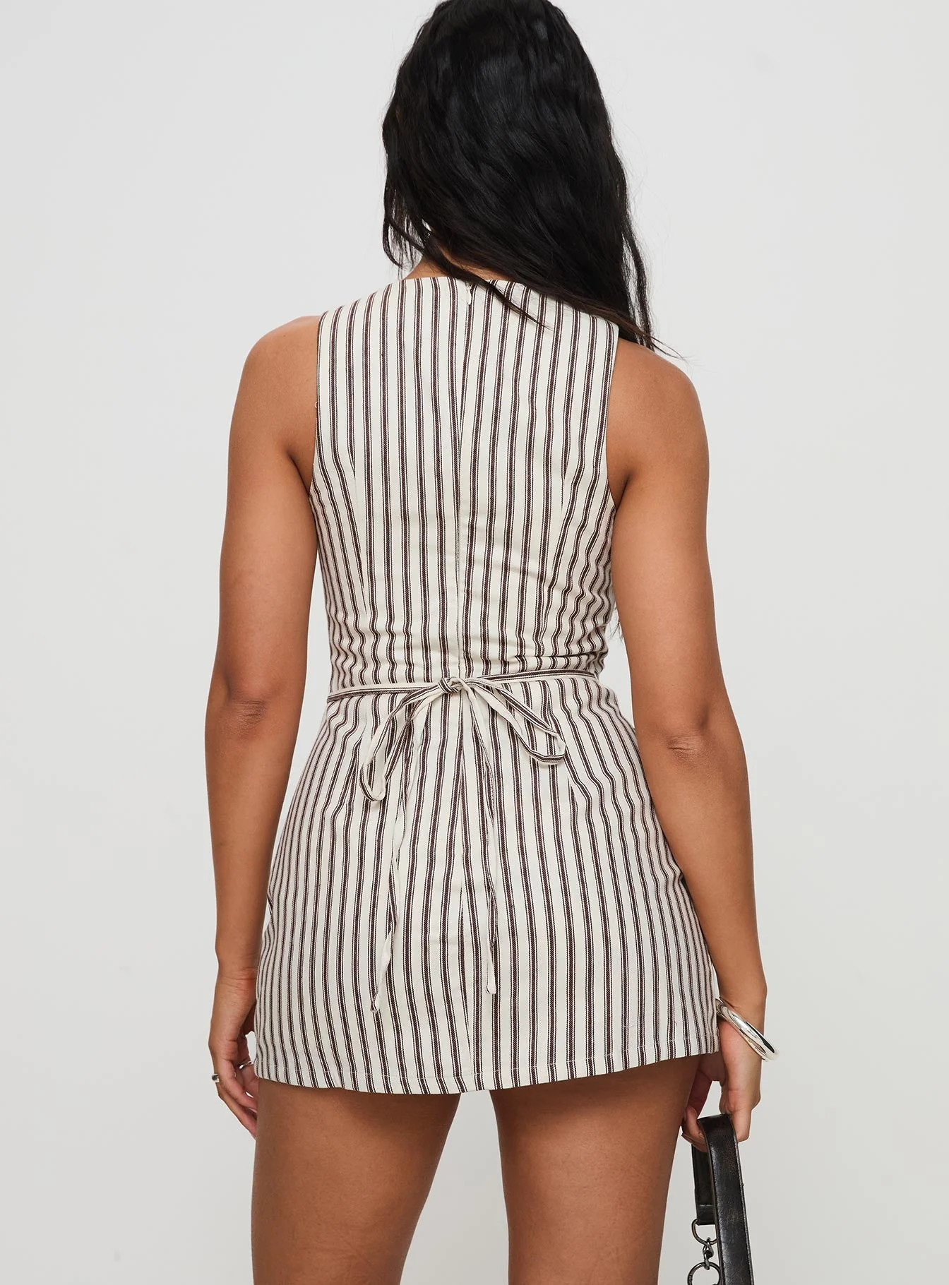 Yumiko Romper Brown Stripe - Image 4