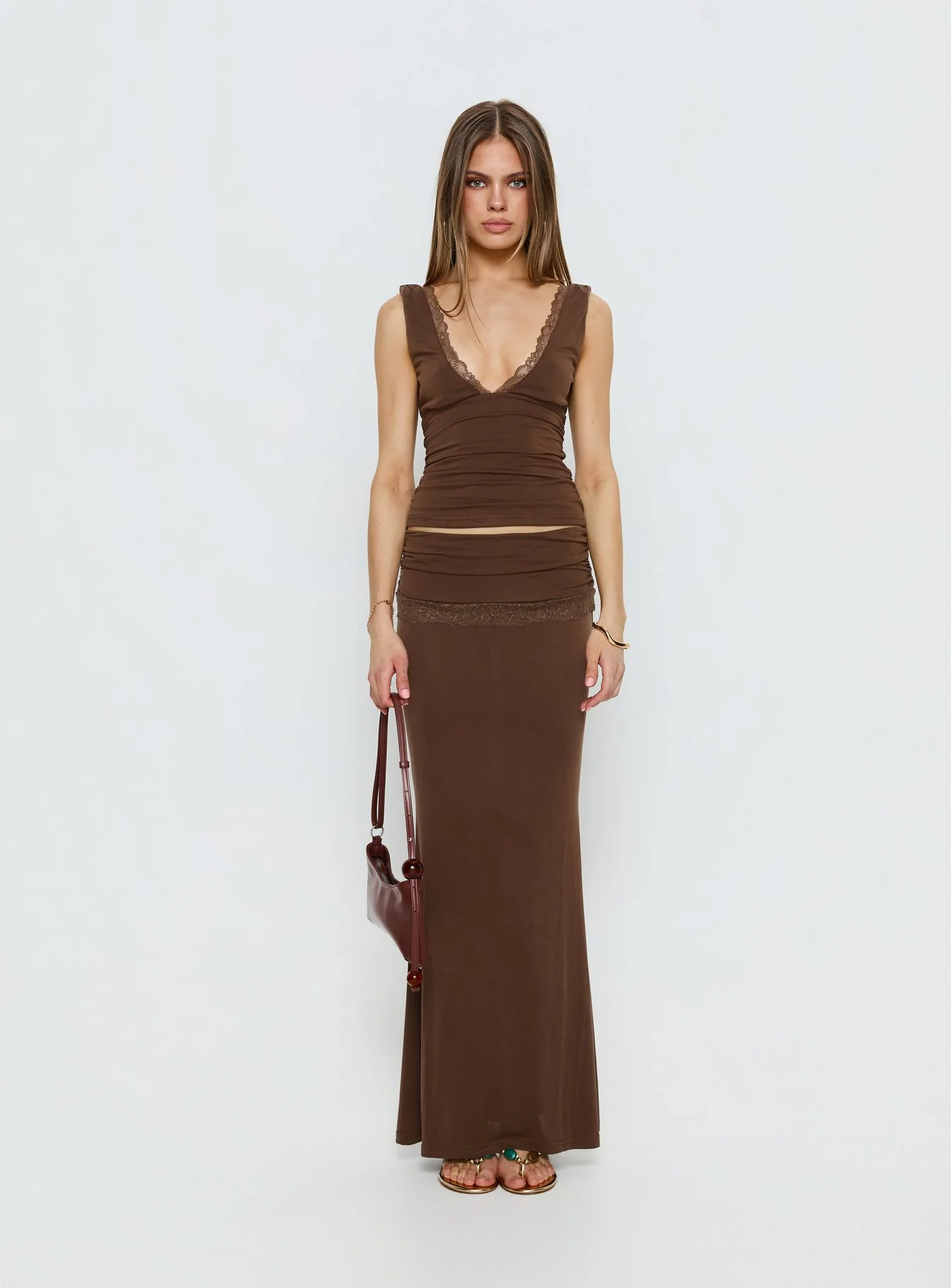 Zespri Jersey Maxi Skirt Brown - Image 7